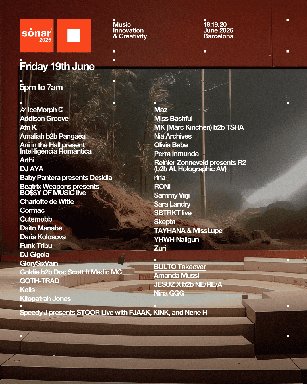 Flyer de Sónar 2026 - Viernes, 19
