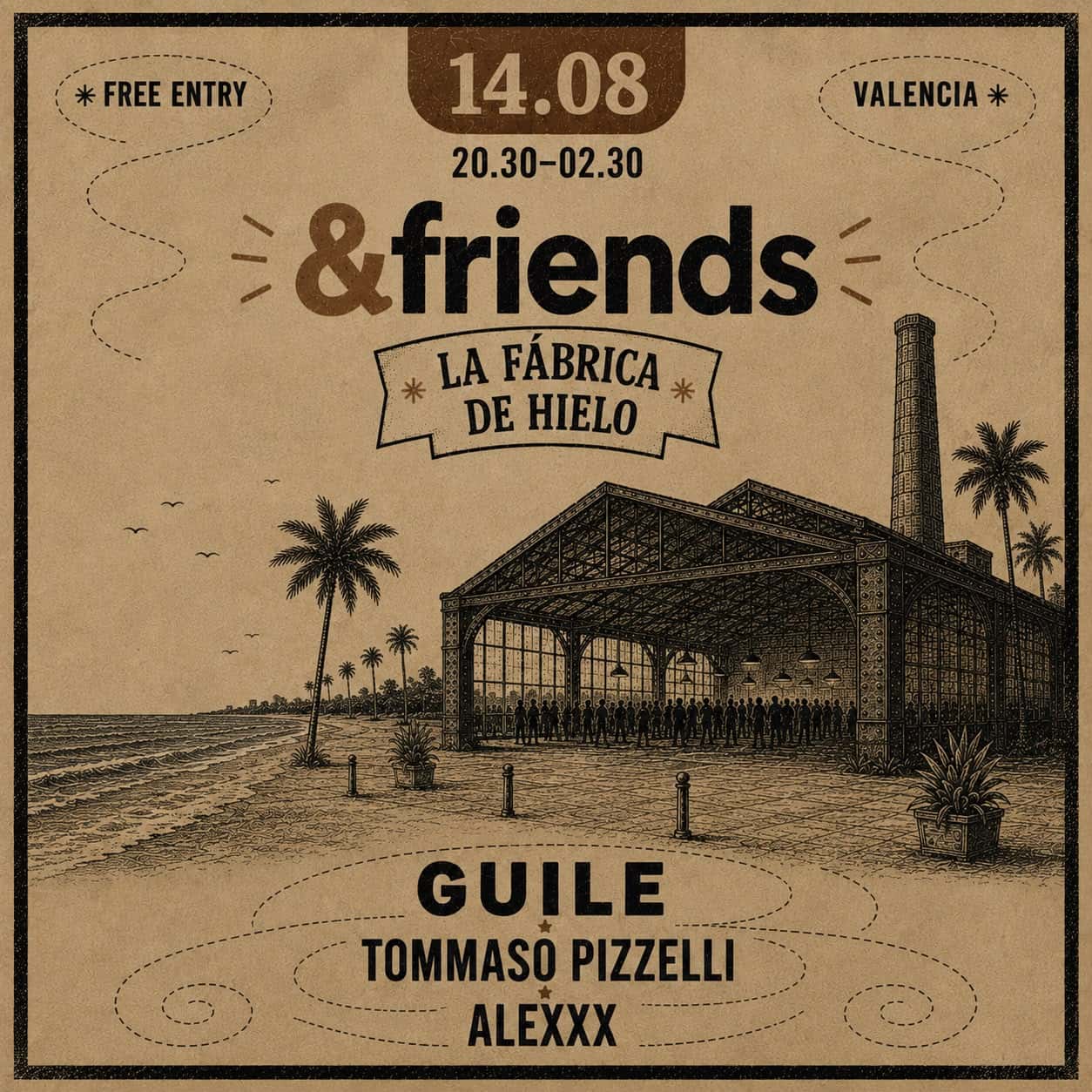 Flyer of &Friends pres. Guile at La Fabrica de Hielo