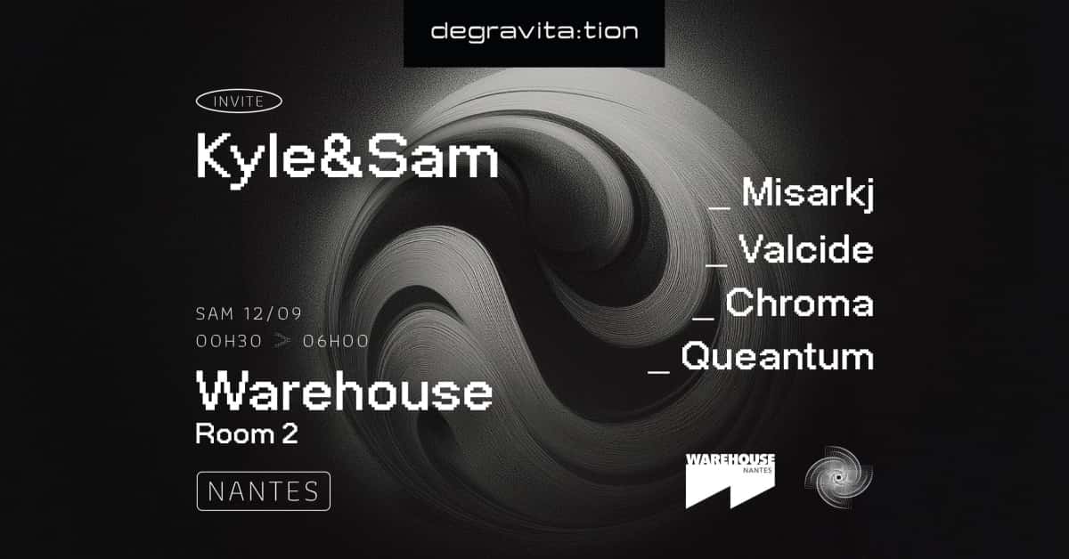 Flyer de Degravita:tion invite Kyle & Sam