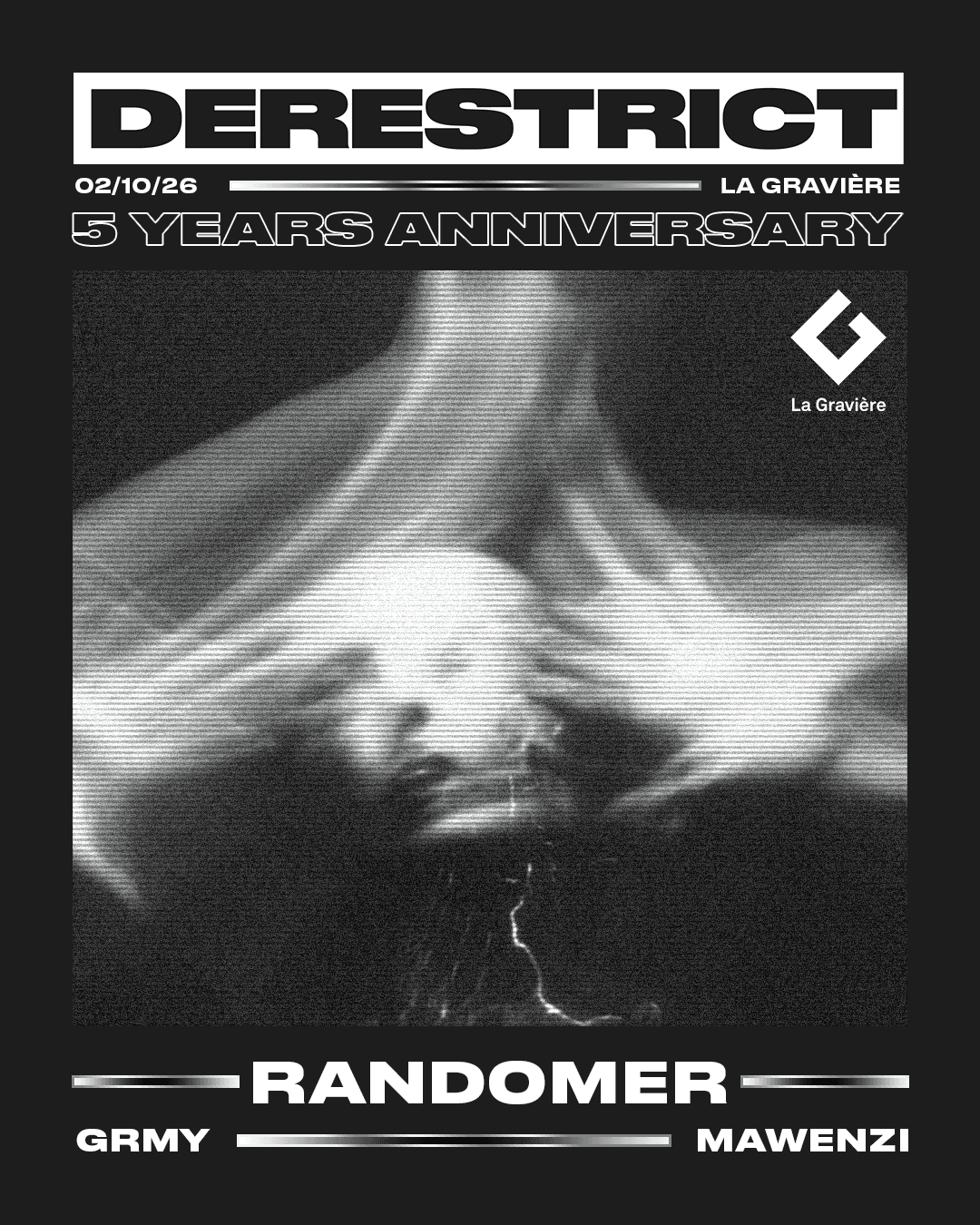 Flyer de DERESTRICT 5 YEARS ANNIVERSARY