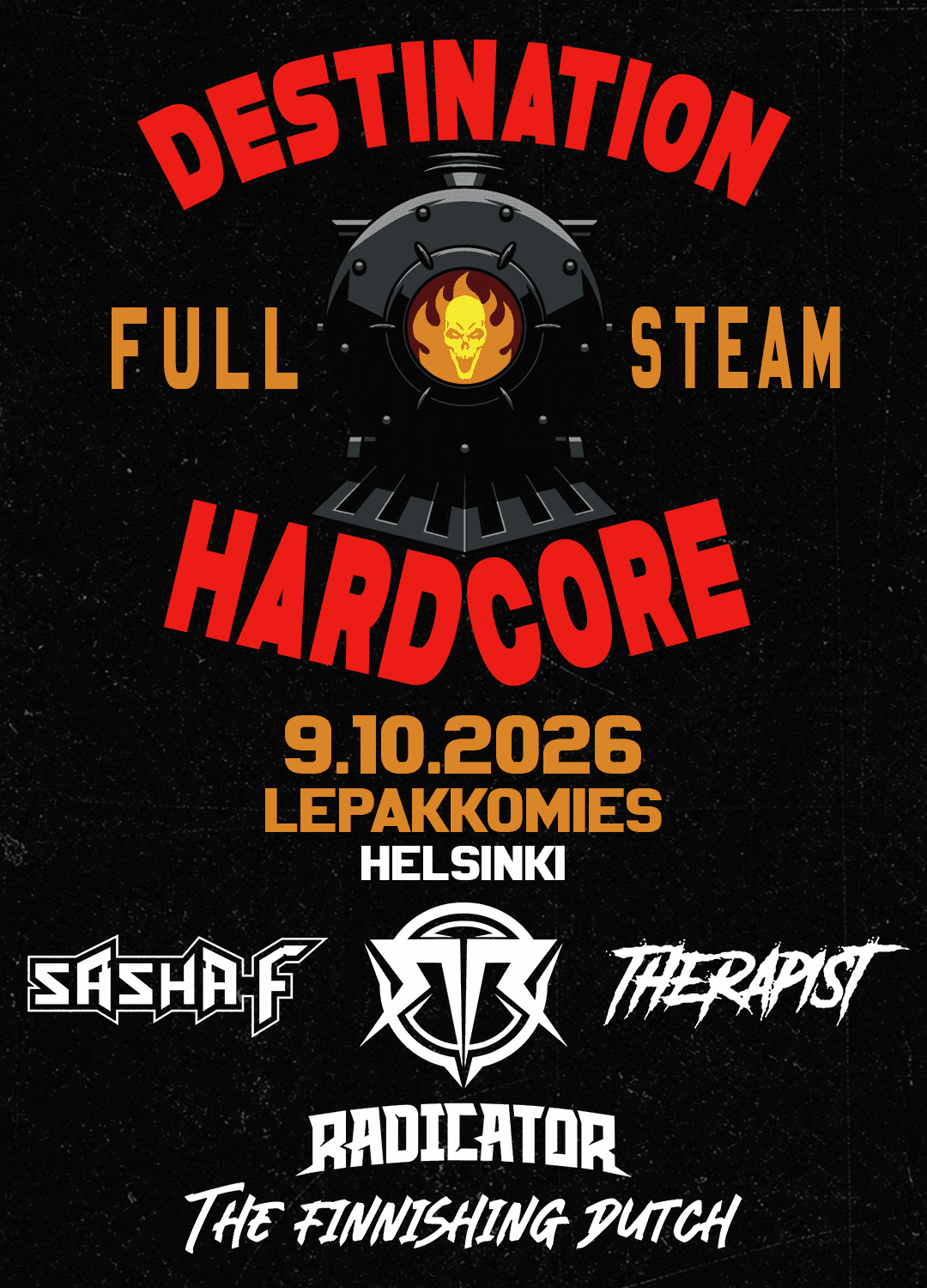 Flyer de Destination Hardcore: Full Steam