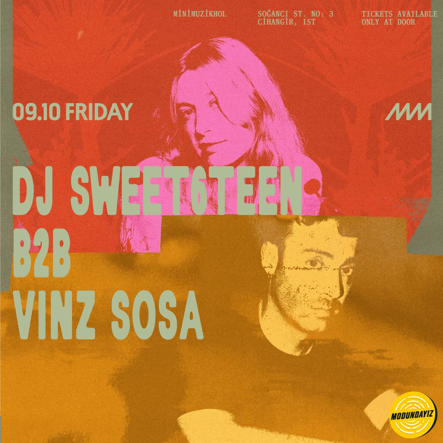 Flyer of DJ sweet6teen B2B Vinz Sosa
