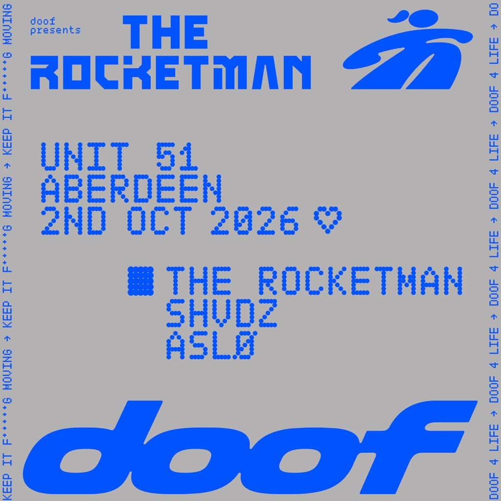 Flyer of doof Presents The Rocketman - Aberdeen