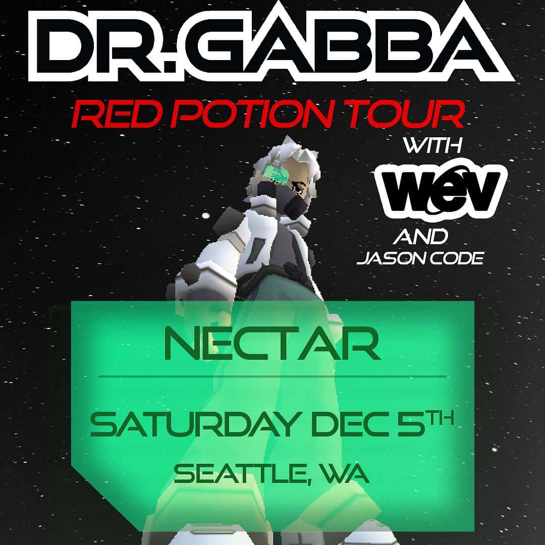 Flyer of DR. GABBA with wev & Jason Code