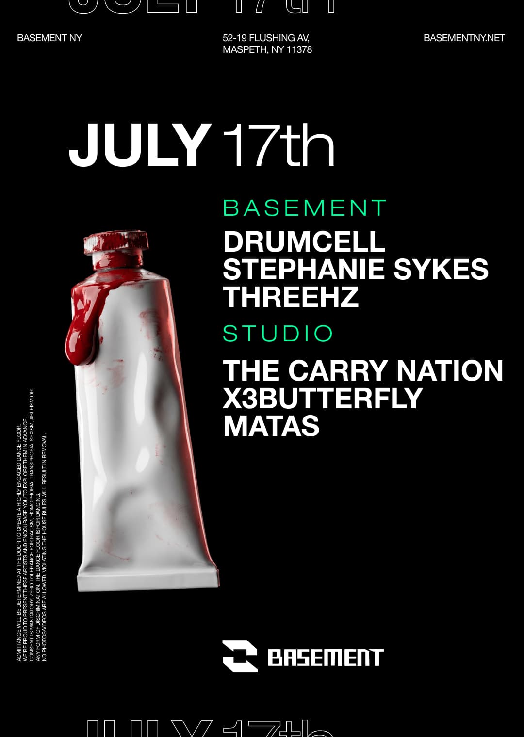 Drumcell / Stephanie Sykes / threehz / The Carry Nation / x3butterfly / Matas