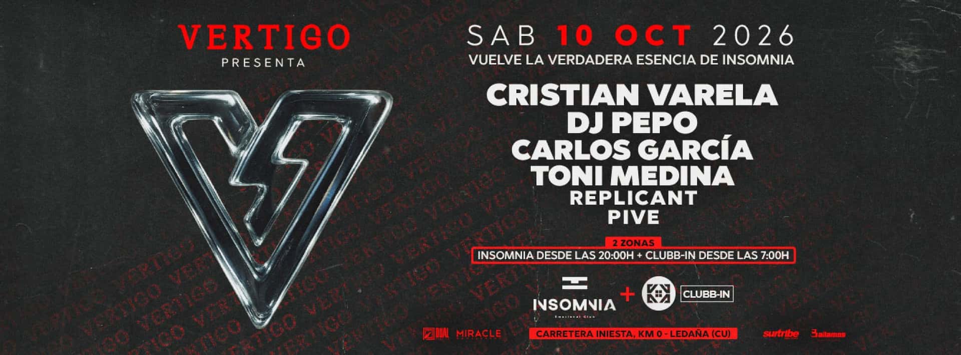 Cartel de VERTIGO - DJ PEPO & CRISTIAN VARELA