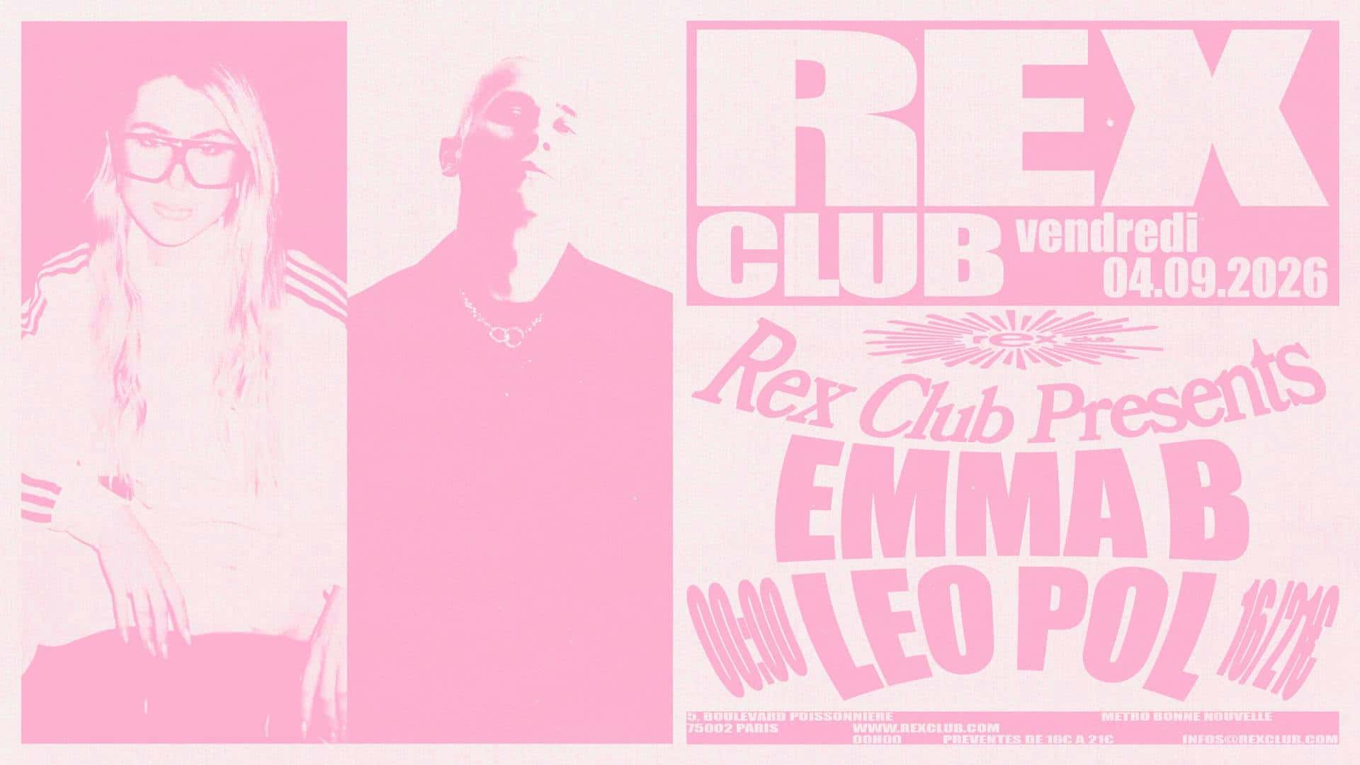 Flyer de Rex Club Presents: Emma B, Leo Pol