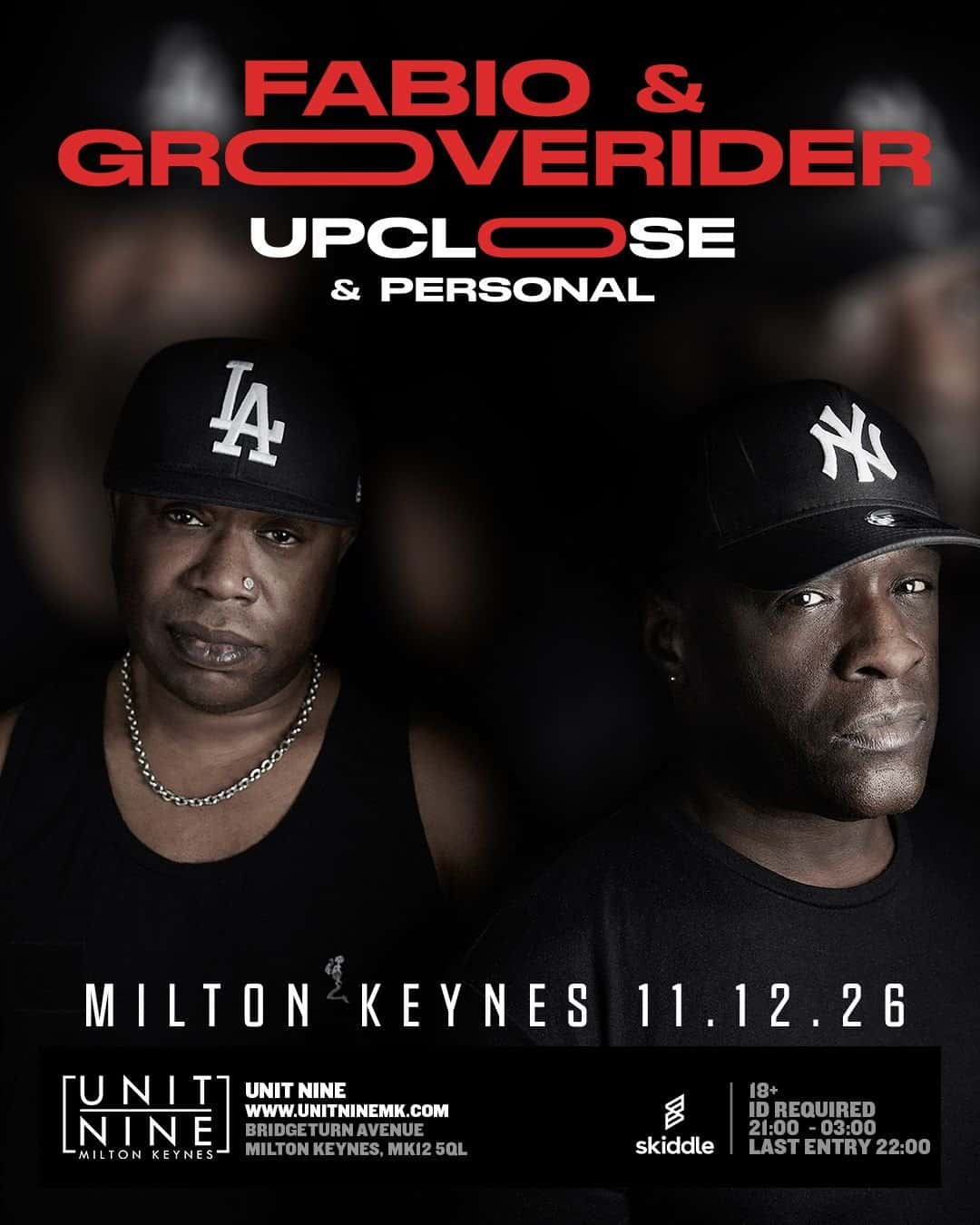 Flyer of Fabio & Grooverider Up Close & Personal Tour - Milton Keynes