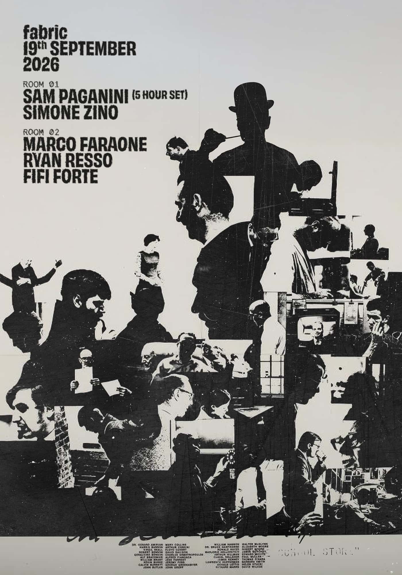 Cartel de fabric: Sam Paganini, Simone Zino, Marco Faraone, FIFI FORTE, Ryan Resso