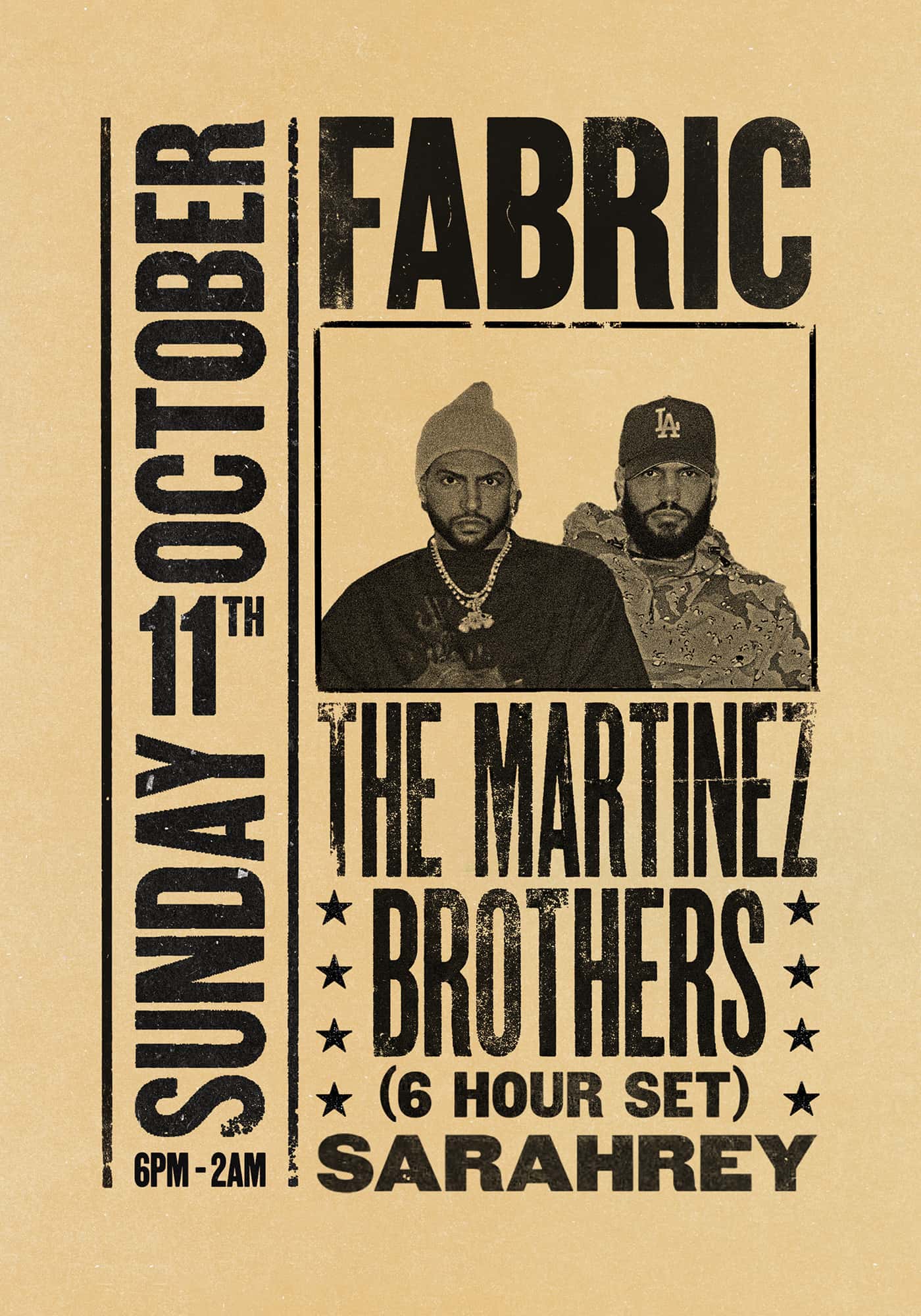 Cartel de fabric: The Martinez Brothers, Sarahrey