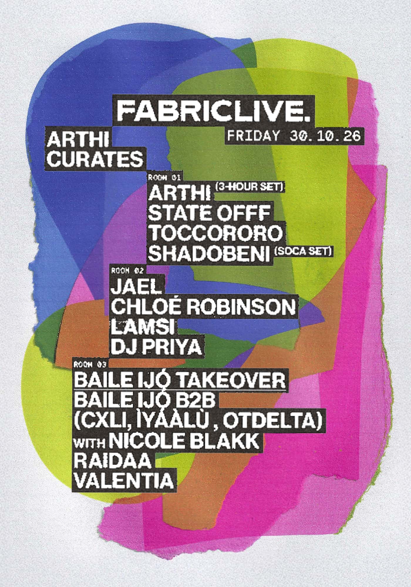 Cartel de FABRICLIVE: Arthi, Chloé Robinson, JAEL, LAMSI, DJ Priya, State OFFF, TOCCORORO