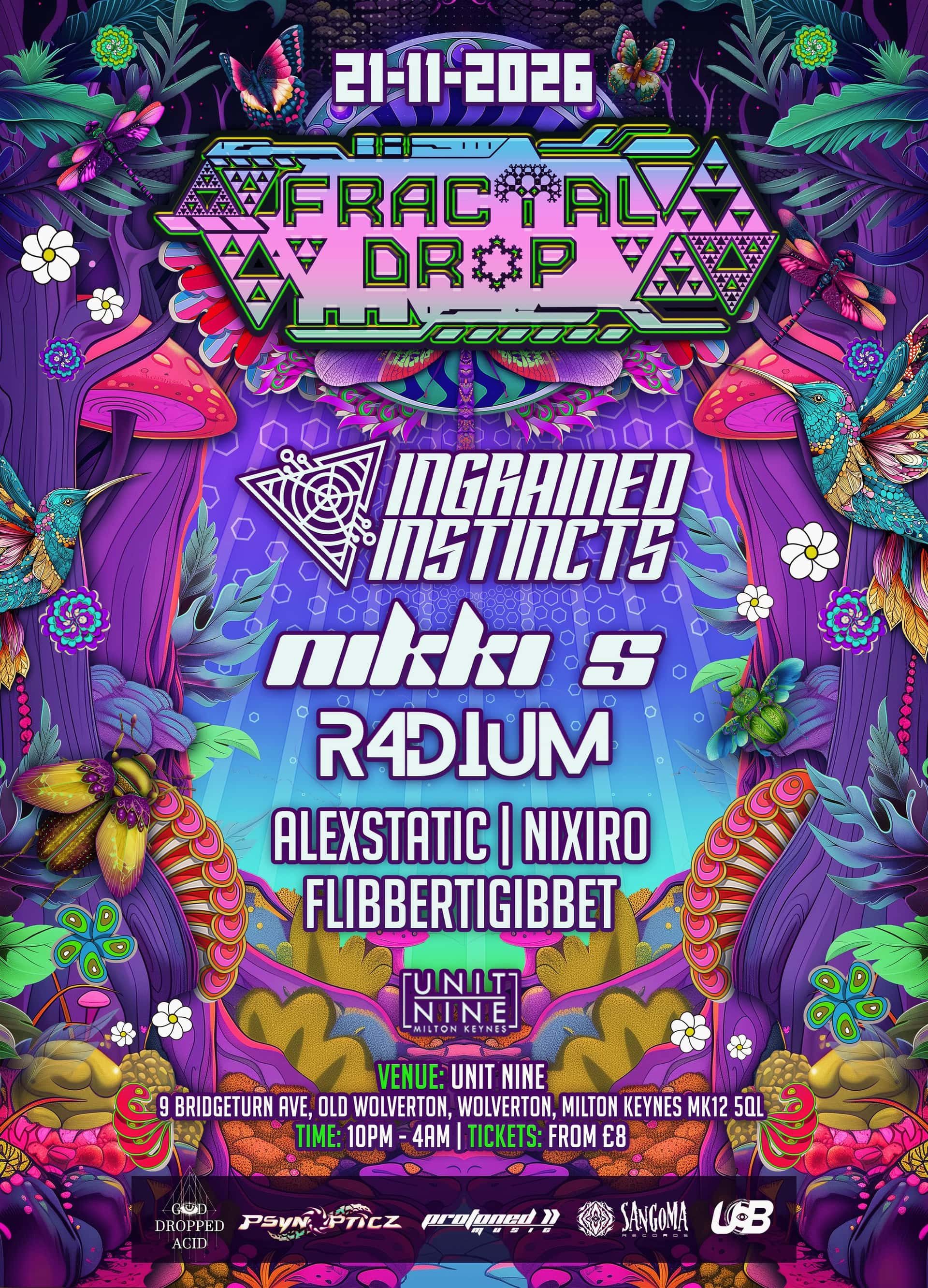 Flyer of Fractal Drop 003 - Full Spectrum Psytrance