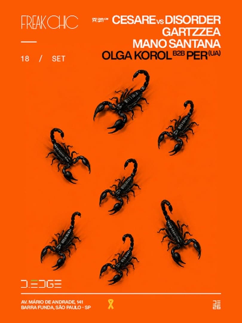 FREAK CHIC D-EDGE SP pres.: P1: OLGA KOROL B2B PER (UA). CESARE VS DISORDER. GARTZZEA. MANO SANTANA