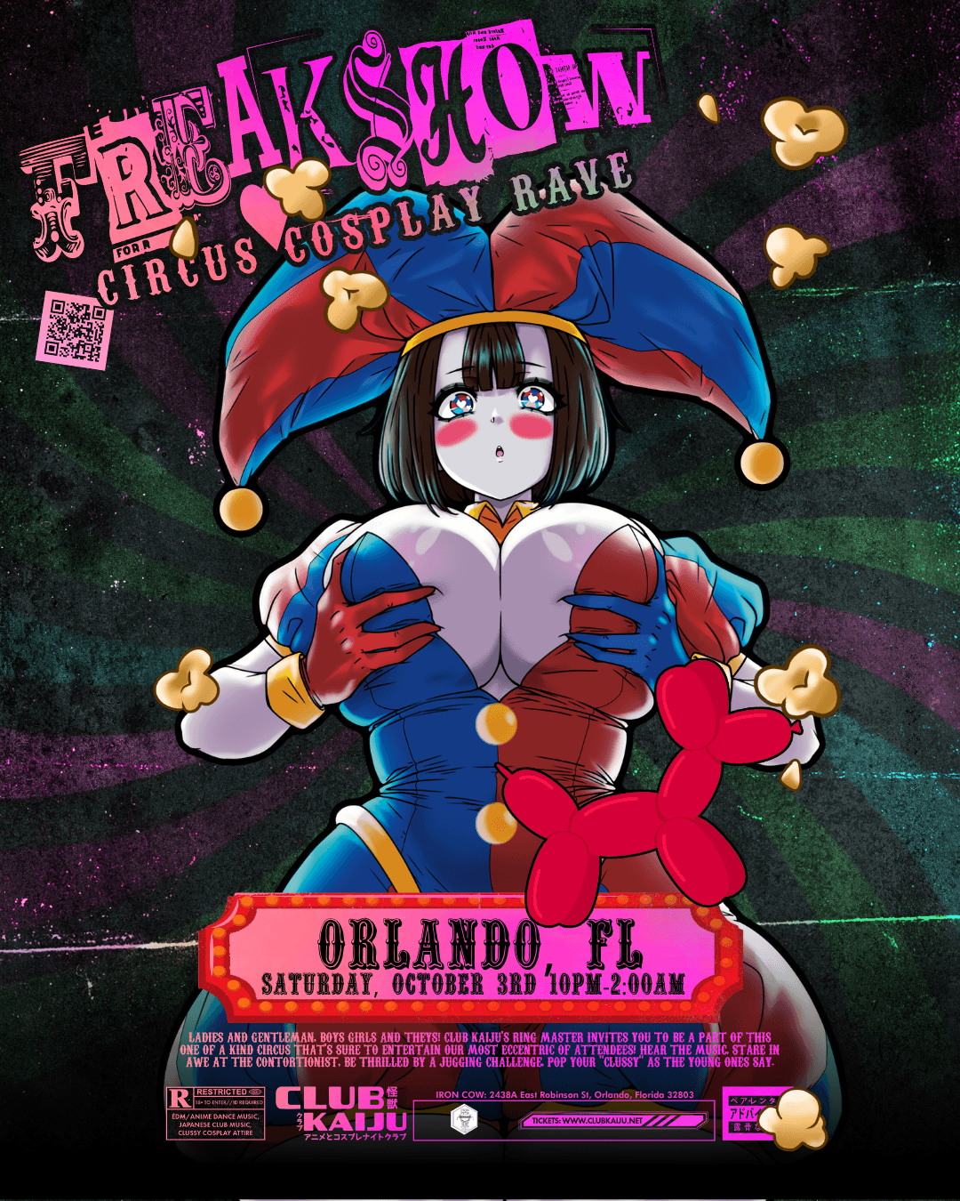 Flyer of Freakshow: Circus Cosplay Rave - ORLANDO 10.3.26