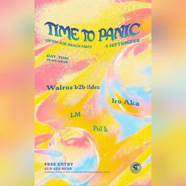 Cartel de FREE OPEN AIR BEACH PARTY - Time To Panic