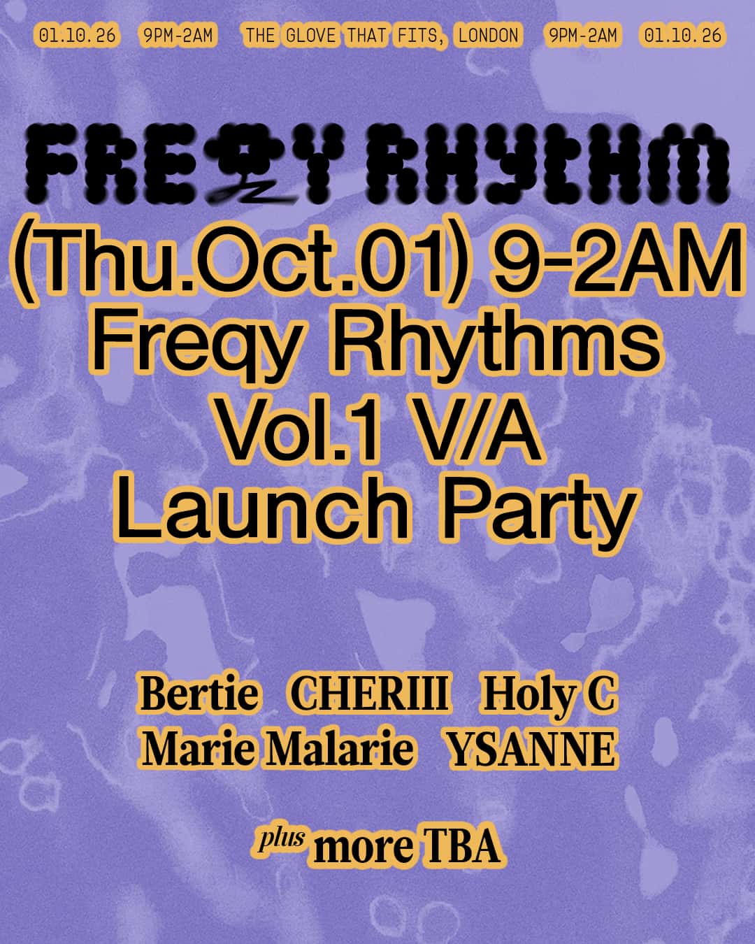 Flyer of Freqy Rhythm Queer V/A Launch Party