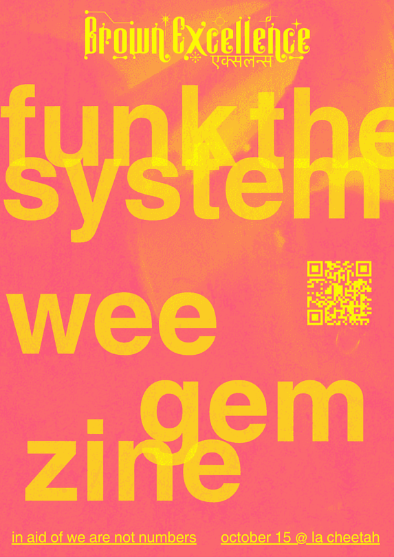 Flyer of FTS X WEE GEM ZINE: Brown Excellence