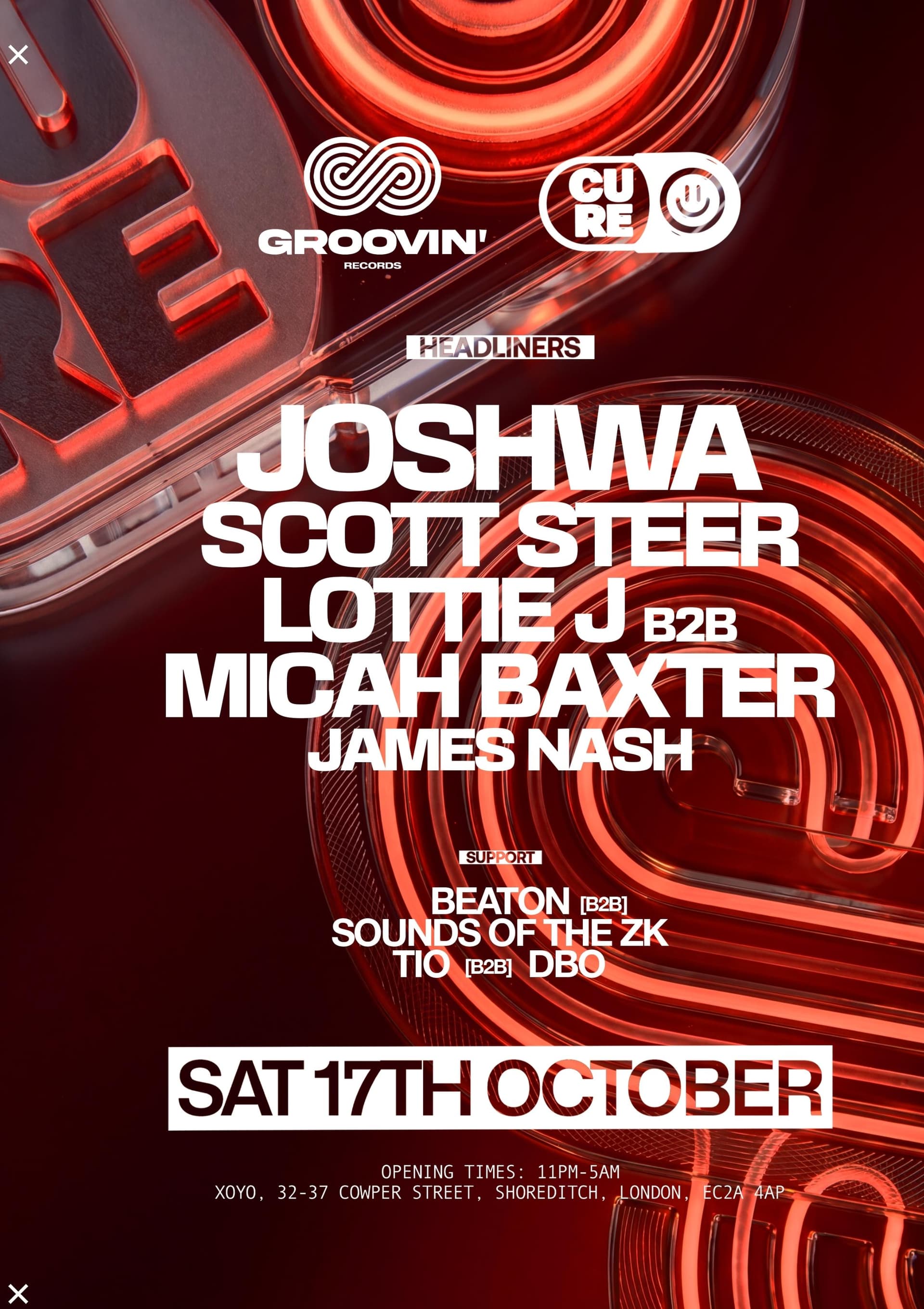 Groovin' x Cure || Joshwa, SCOTT STEER, LOTTIE J + more