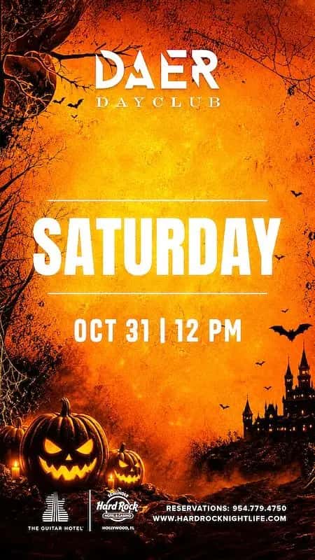 Flyer de Halloween - Saturday, October 31st | DAER Dayclub