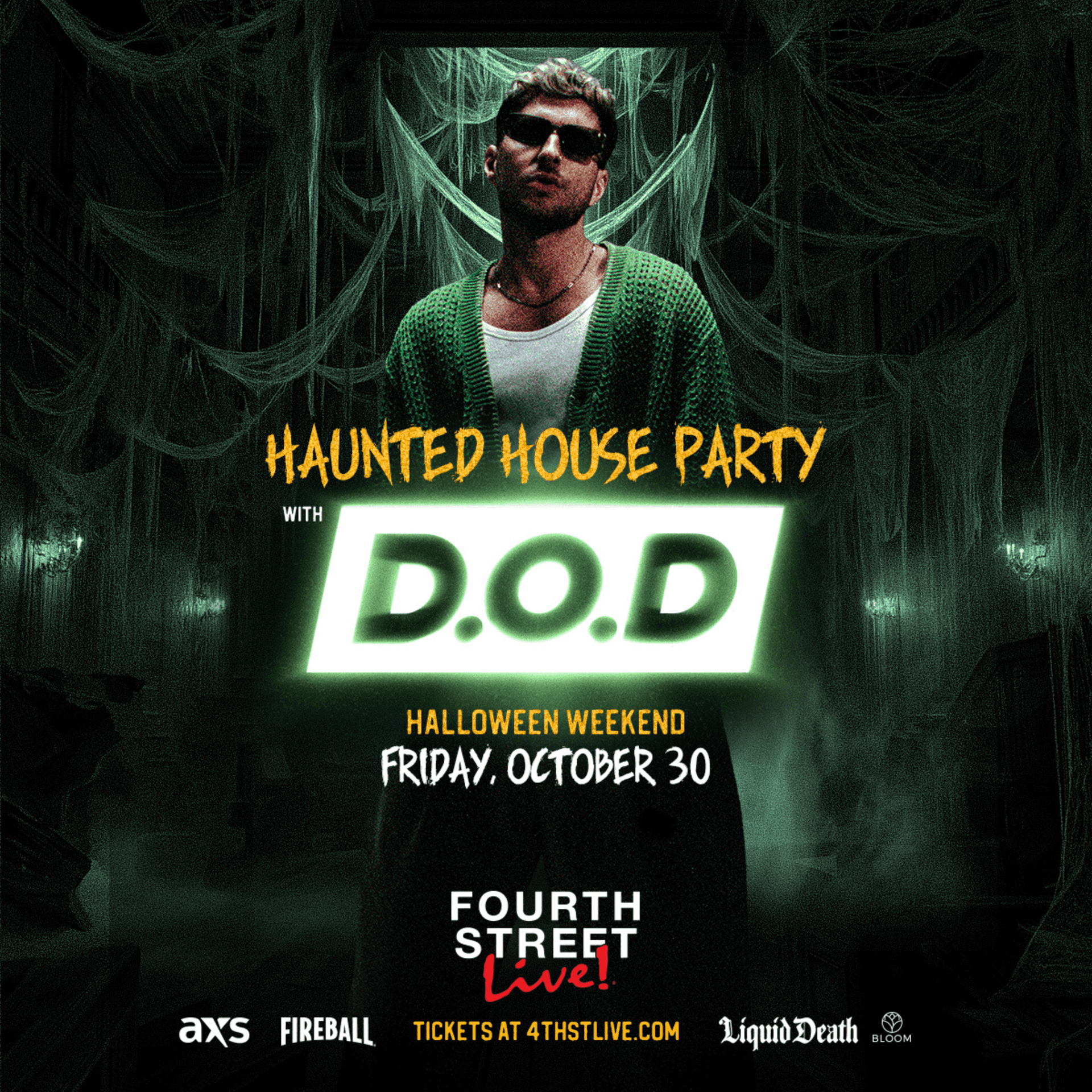 Flyer of Haunted House Party with D.O.D
