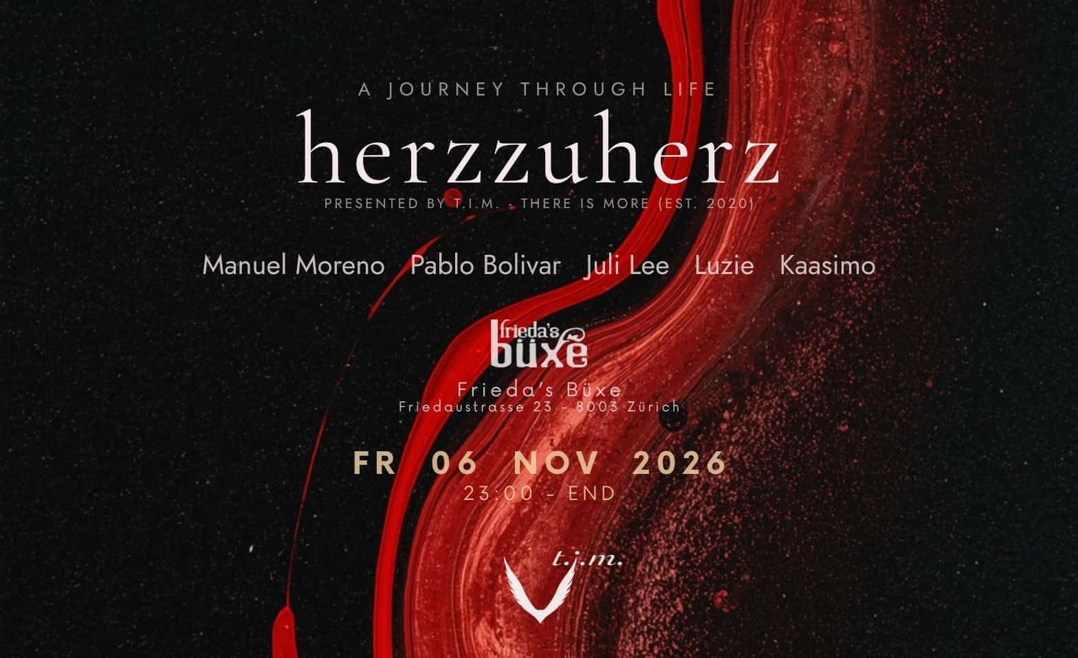 Flyer of herzzuherz (presented by t.i.m. - there is more)