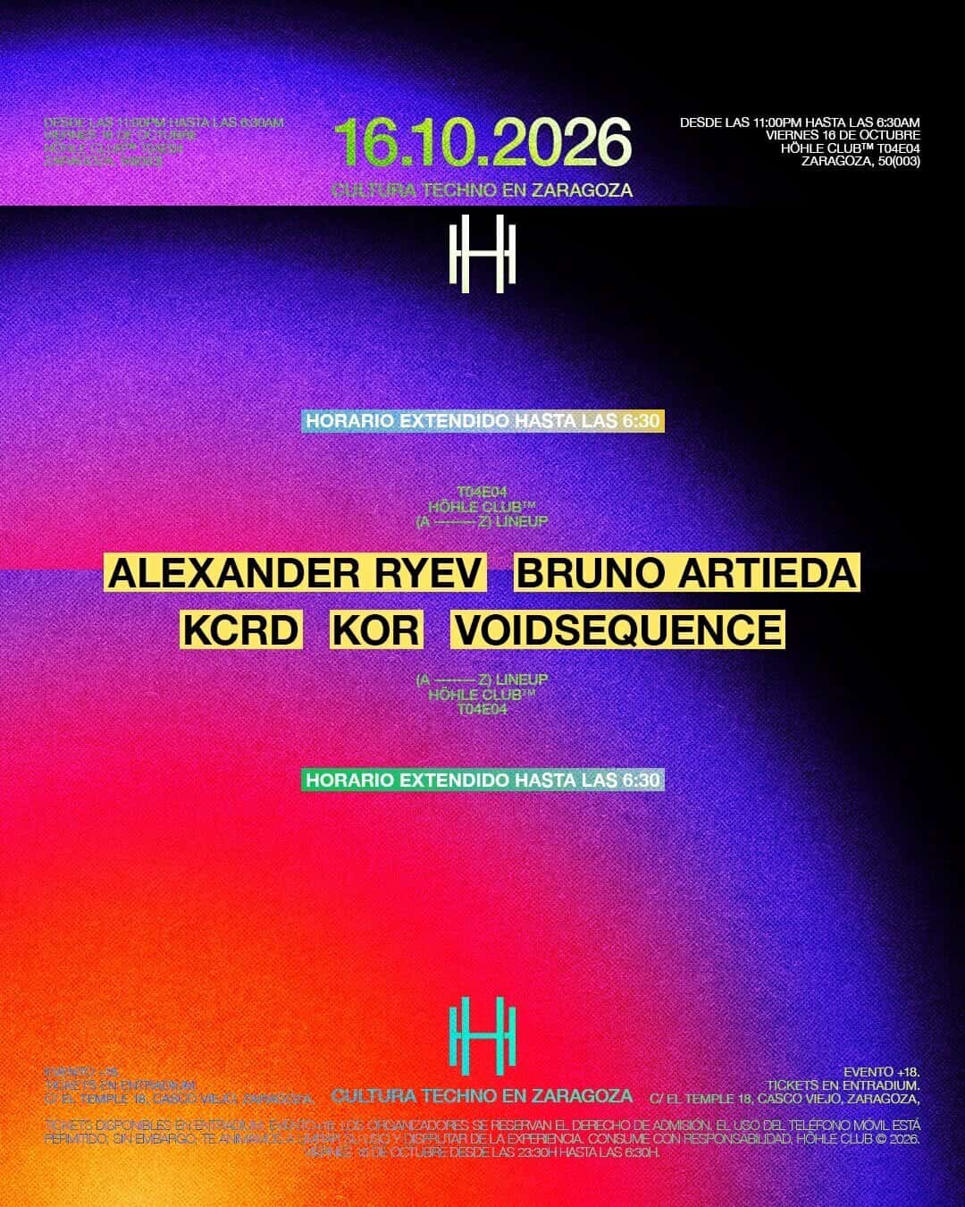 Flyer de Höhle Club 16 Octubre