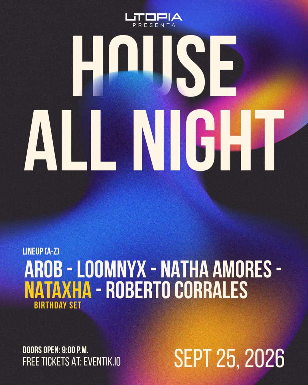 Flyer of House All Night