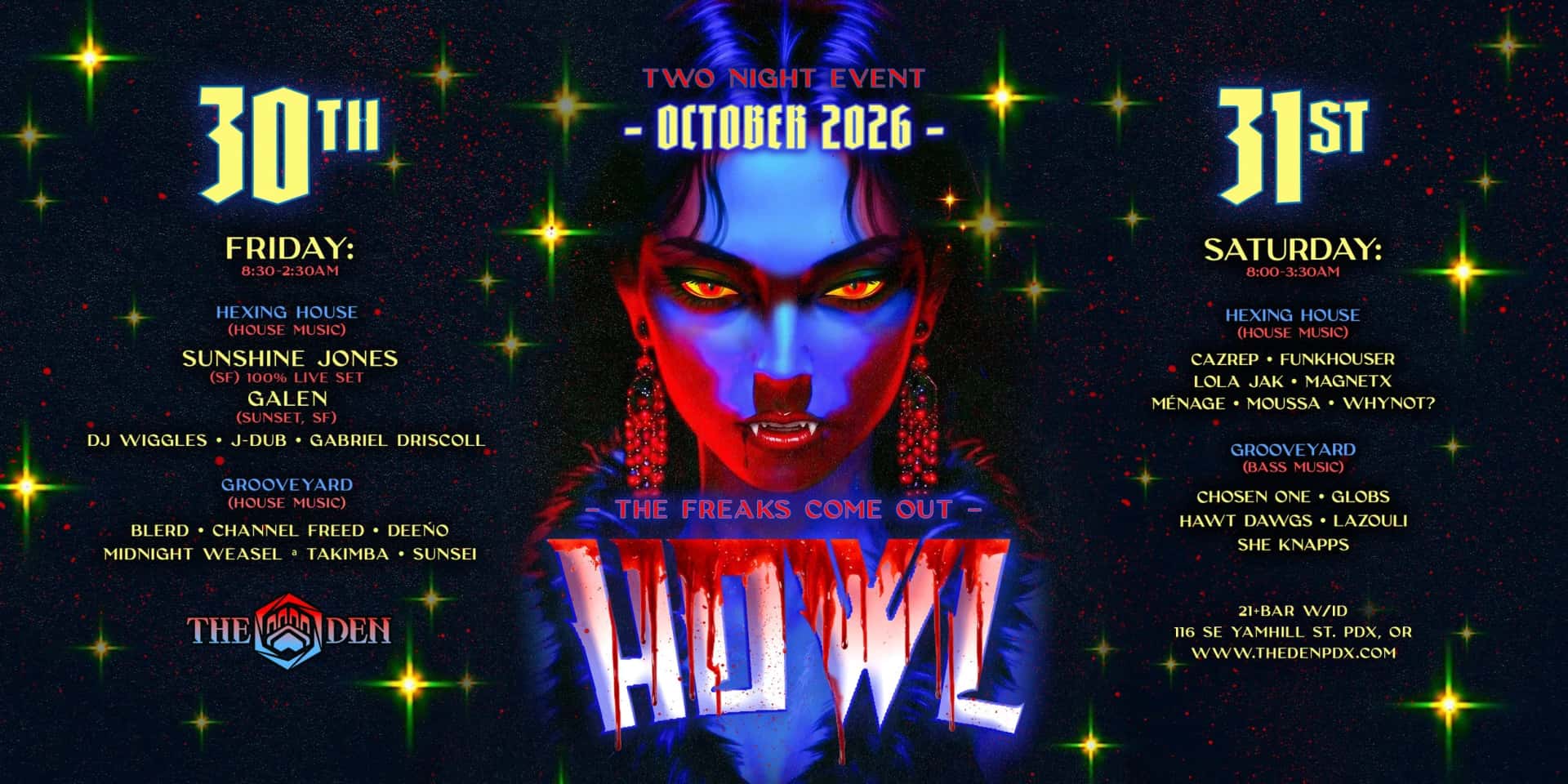 Flyer of HOWL - 23rd Annual Freakfest