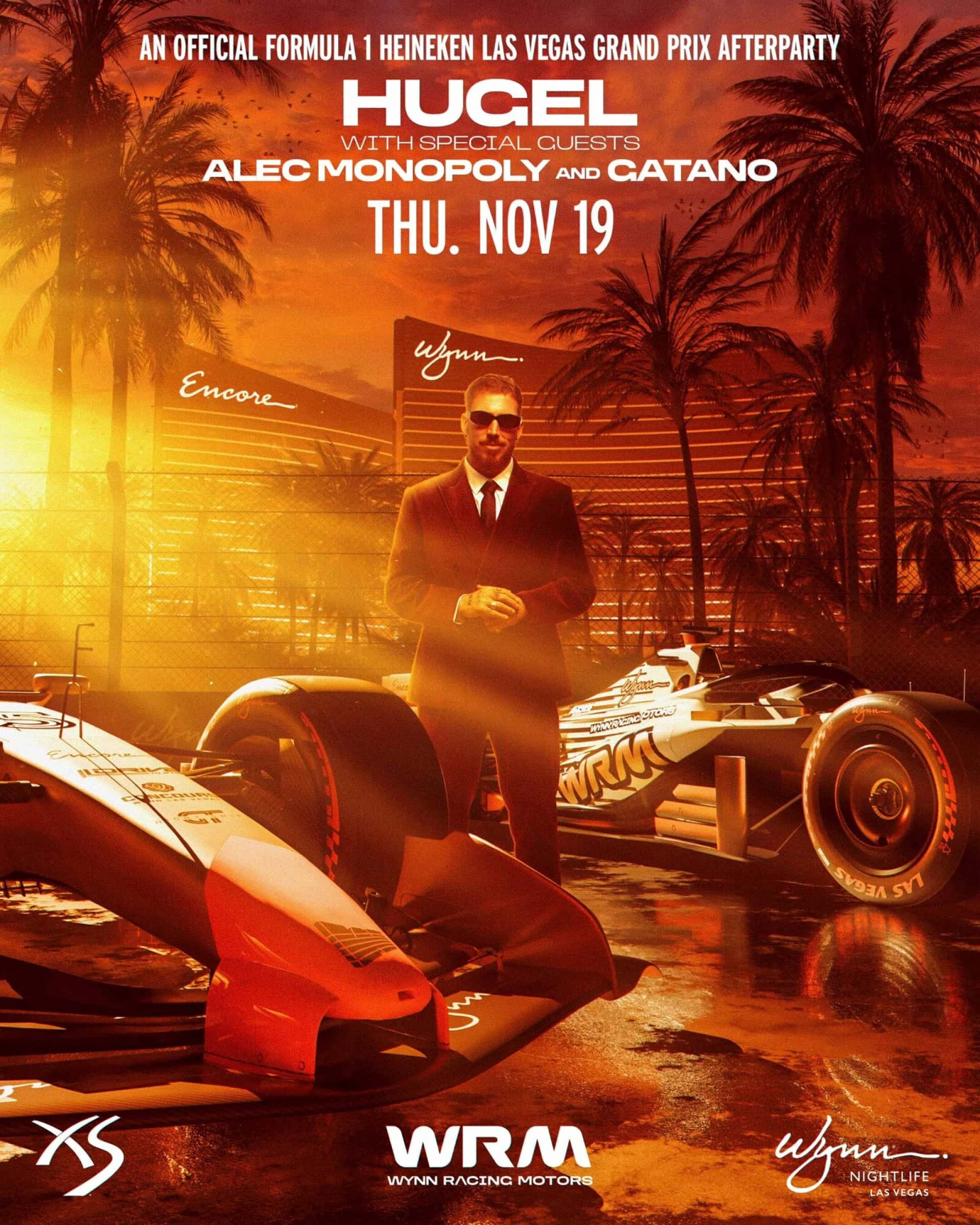 Flyer of Hugel with Special Guests Alec Monopoly and Gatano