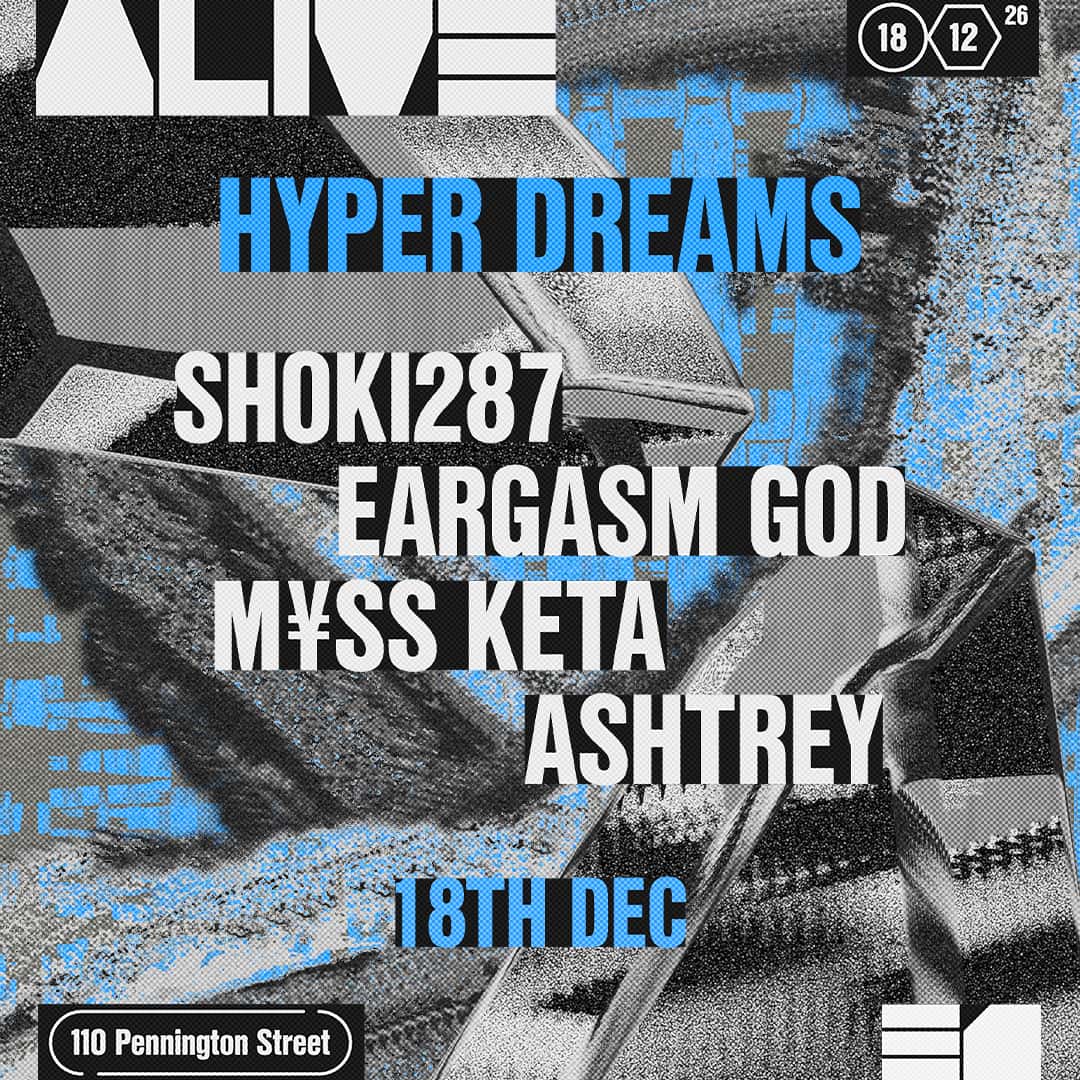 Flyer of Hyper Dreams: SHOKI287, EARGASM GOD, M¥SS KETA, ASHTREY
