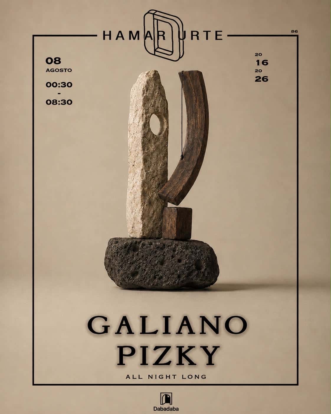 Cartel de I.D: Galiano + Pizky all night long