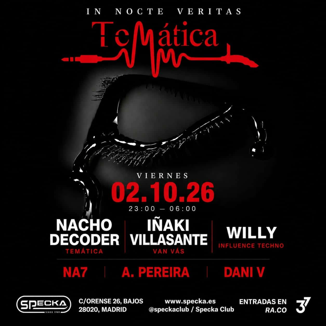 Flyer de IN NOCTE VERITAS I Temática RENTRÉE