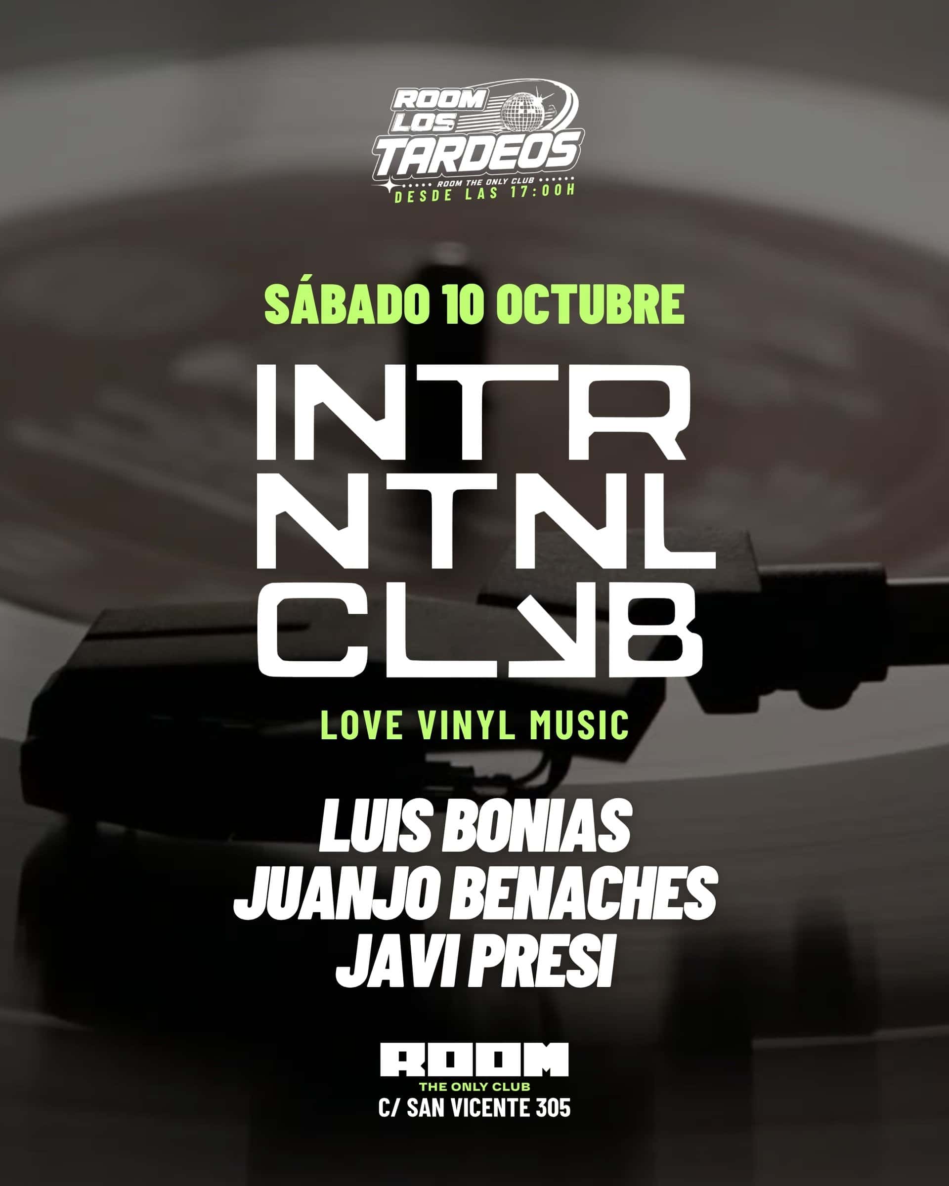 Flyer de INTERNATIONAL CLUB LUIS BONIAS+JUANJO BENACHES+JAVI PRESI-WARM UP GABI MARTIN ROOM