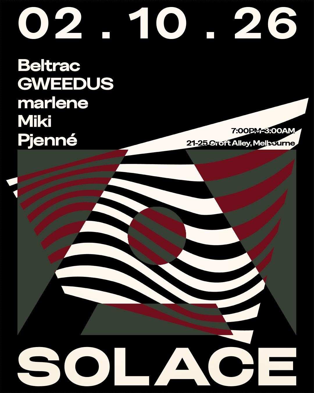 Solace Invites W/ Beltrac, GWEEDUS, marlene, Miki, Pjenné