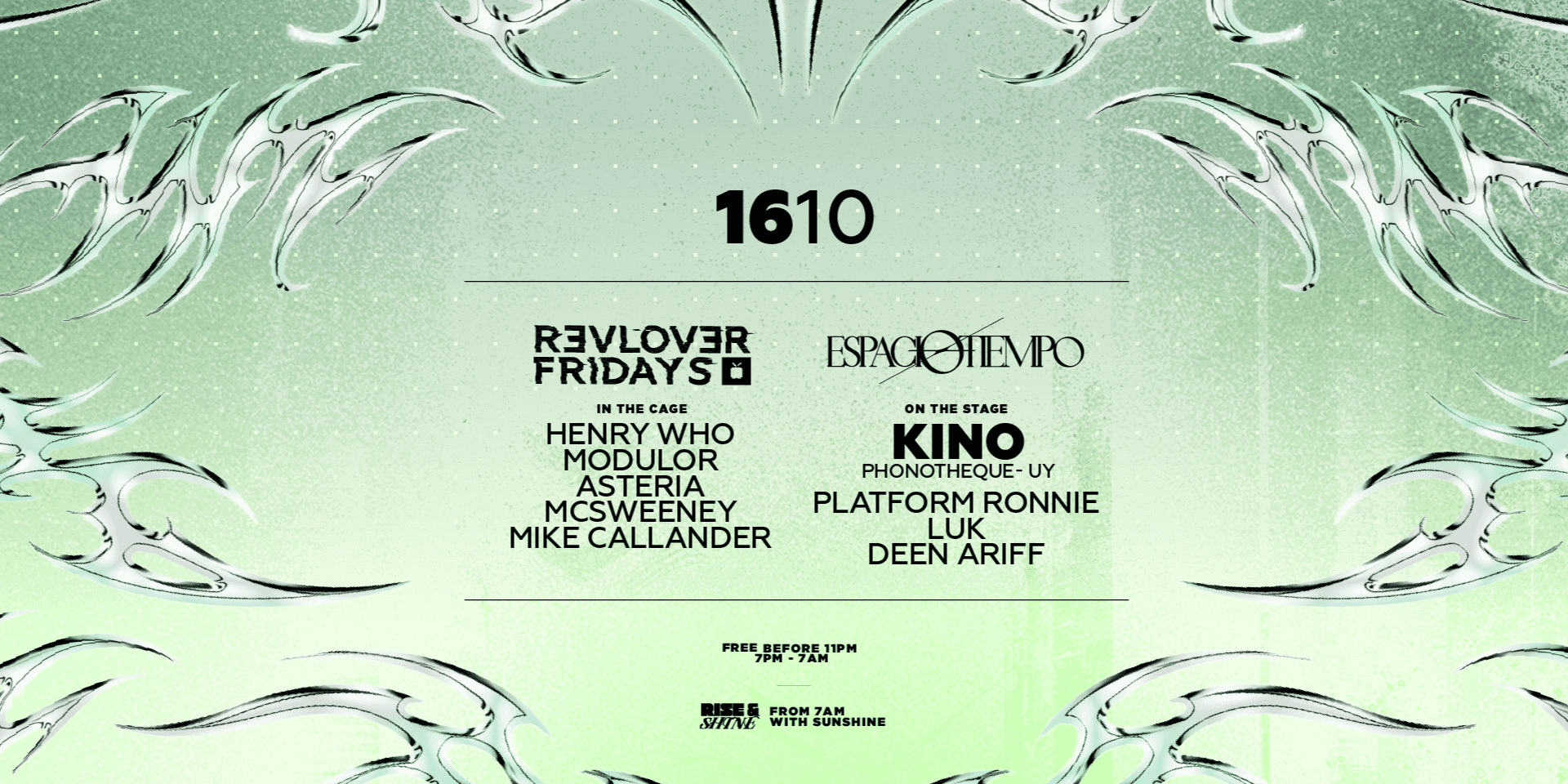 Flyer of Kino (UY) — Espacio-Tiempo x Revolver Fridays