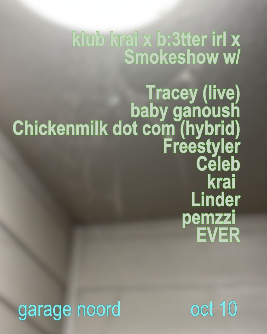 Flyer of klub krai x b:3tter irl x Smokeshow