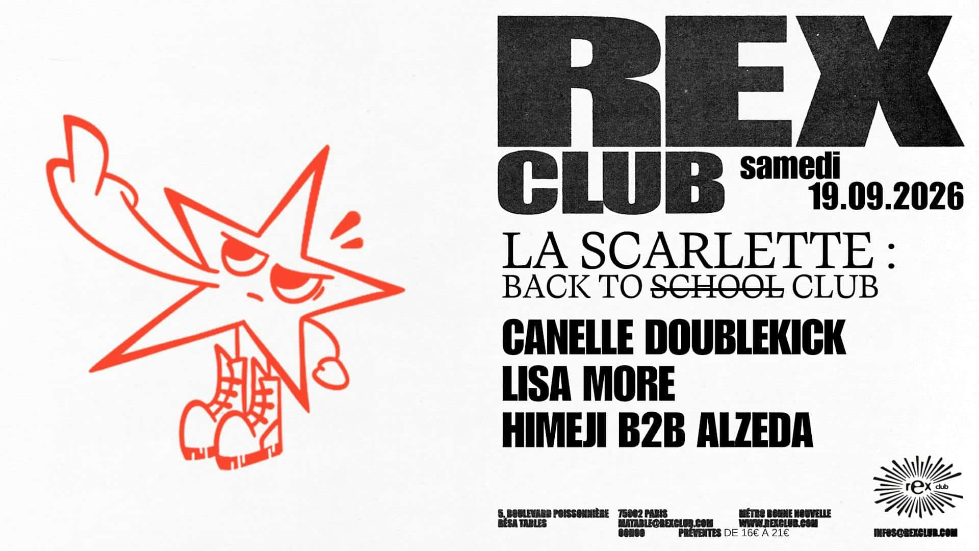Flyer de La Scarlette - Back To Club: Canelle Doublekick & More