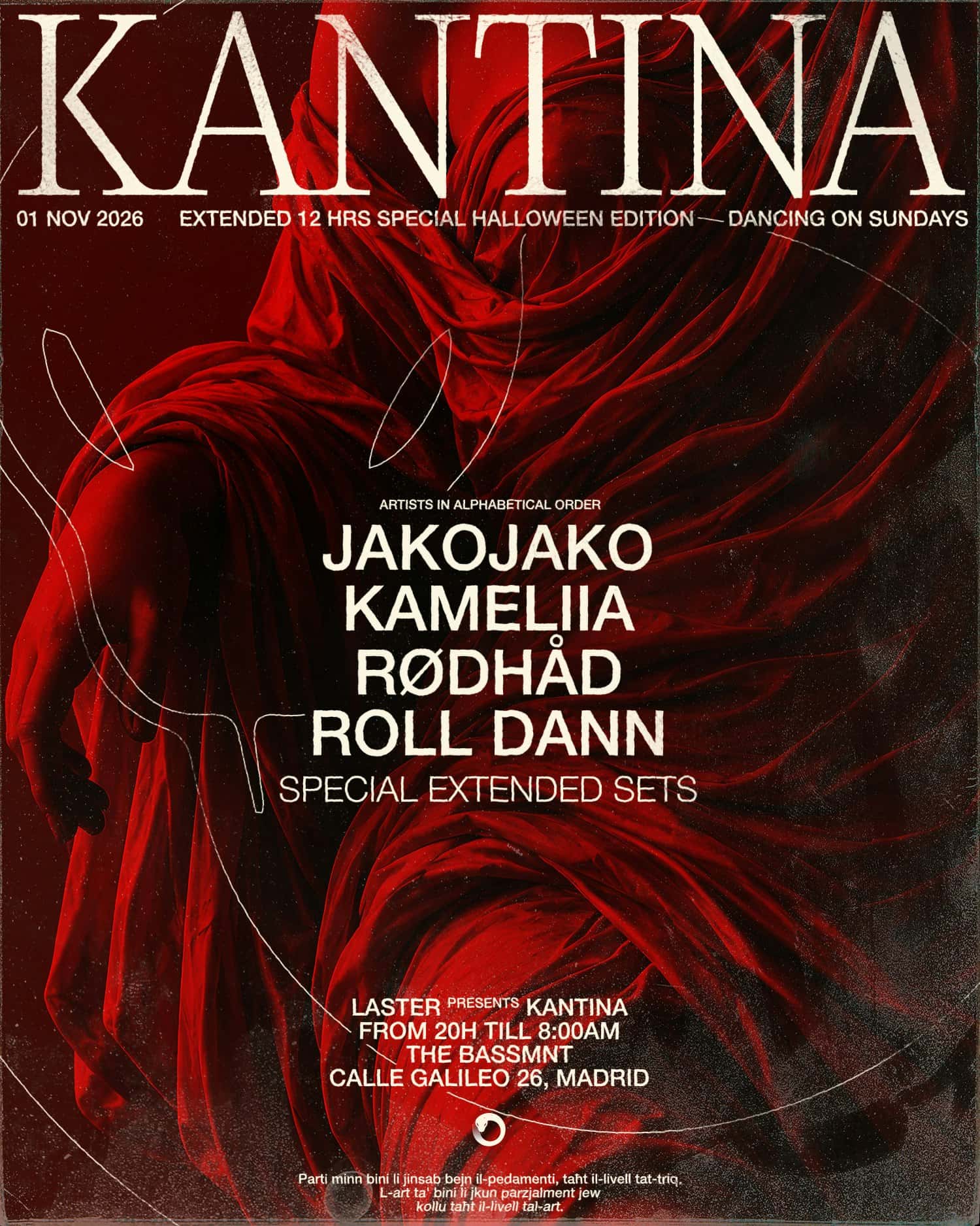 Flyer of Laster Club presents KANTINA SPECIAL HALLOWEEN WEEKENDER