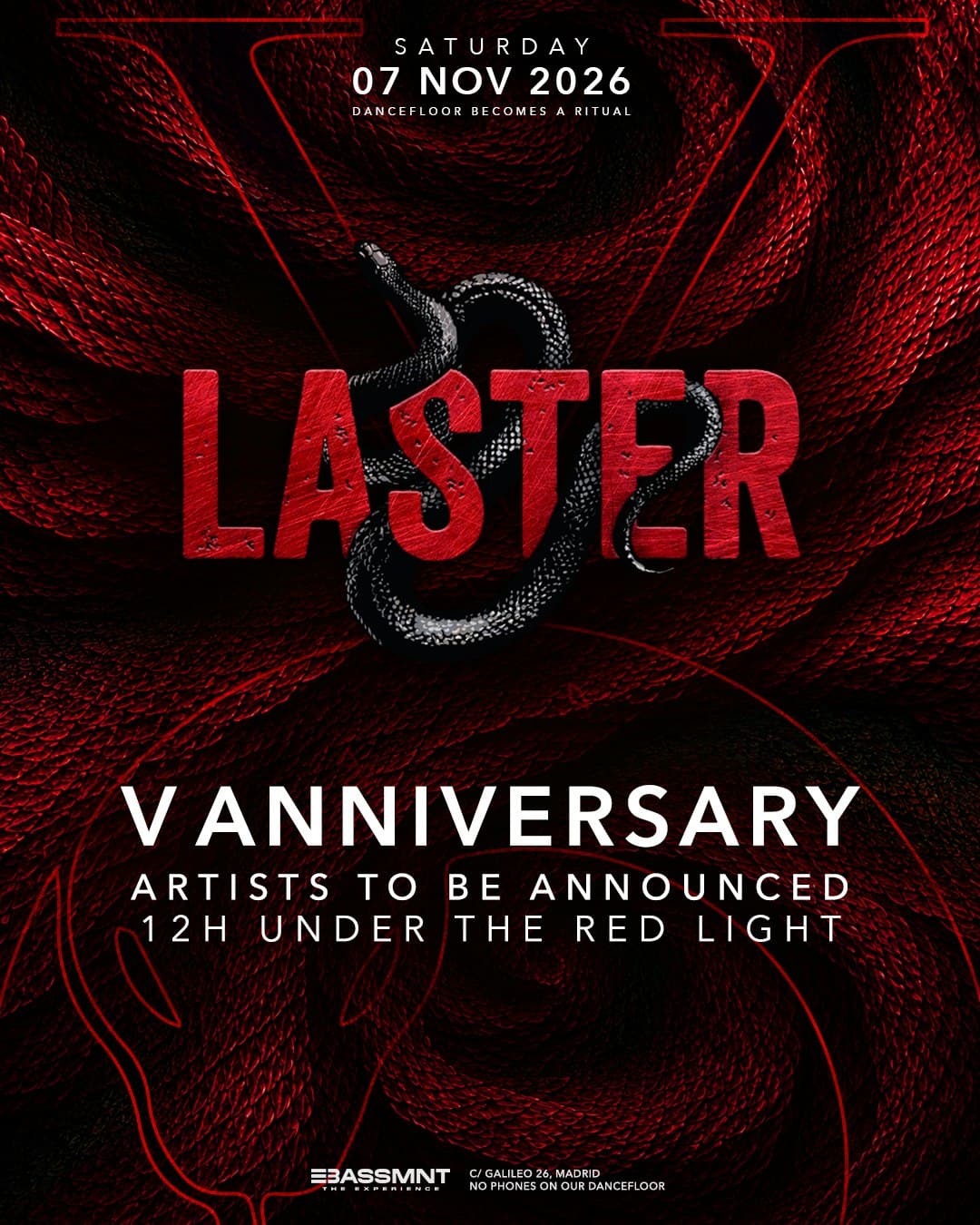 Laster Club presents V ANNIVERSARY - 12H UNDER THE RED LIGHT
