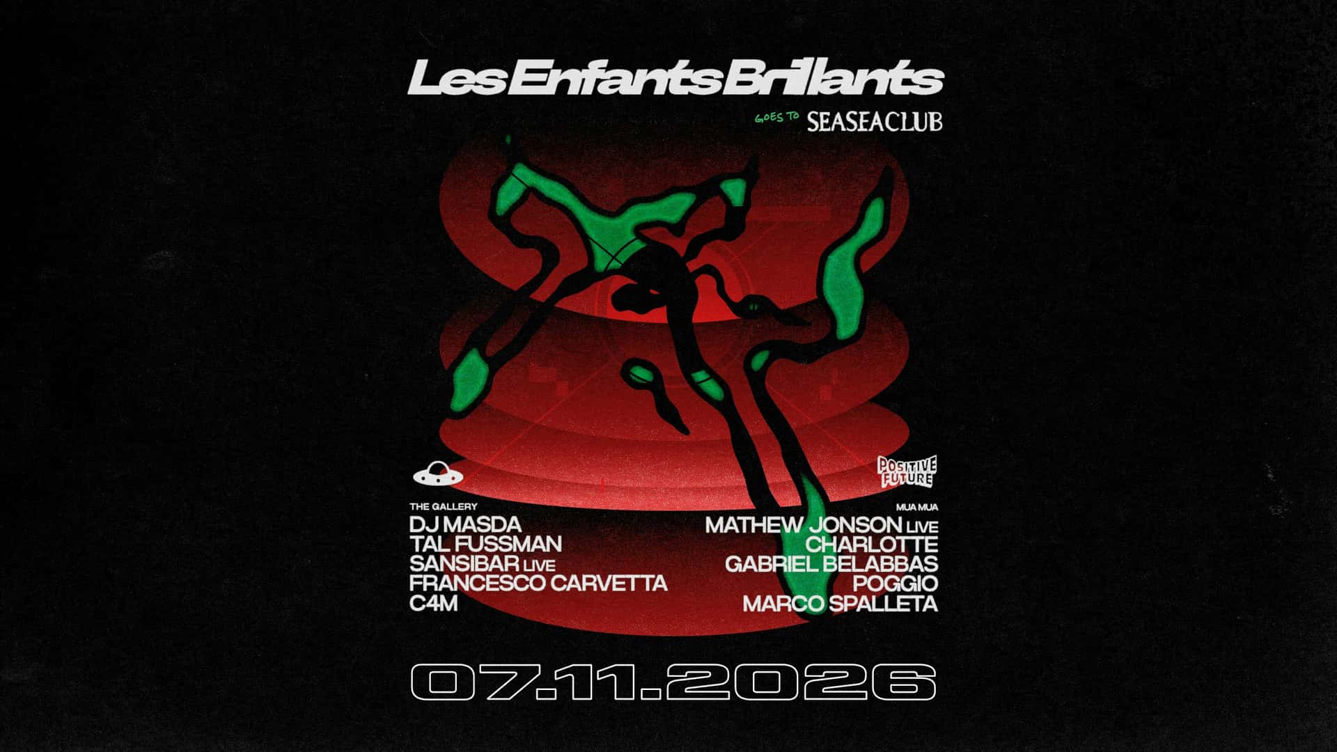 Flyer de Les Enfants at SEASEACLUB pres. DJ Masda, Mathew Jonson live, Tal Fussman, Sansibar live