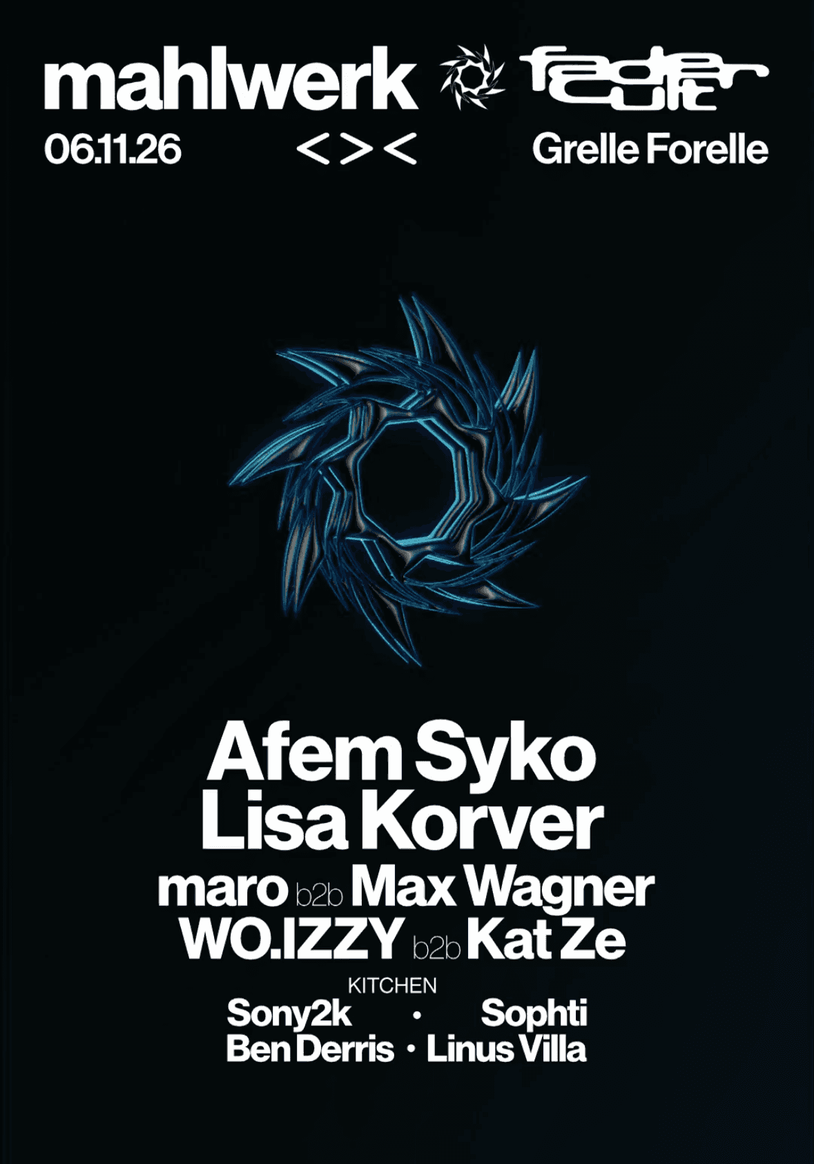 Flyer de MAHLWERK & Fadercult w/ Afem Syko & Lisa Horver