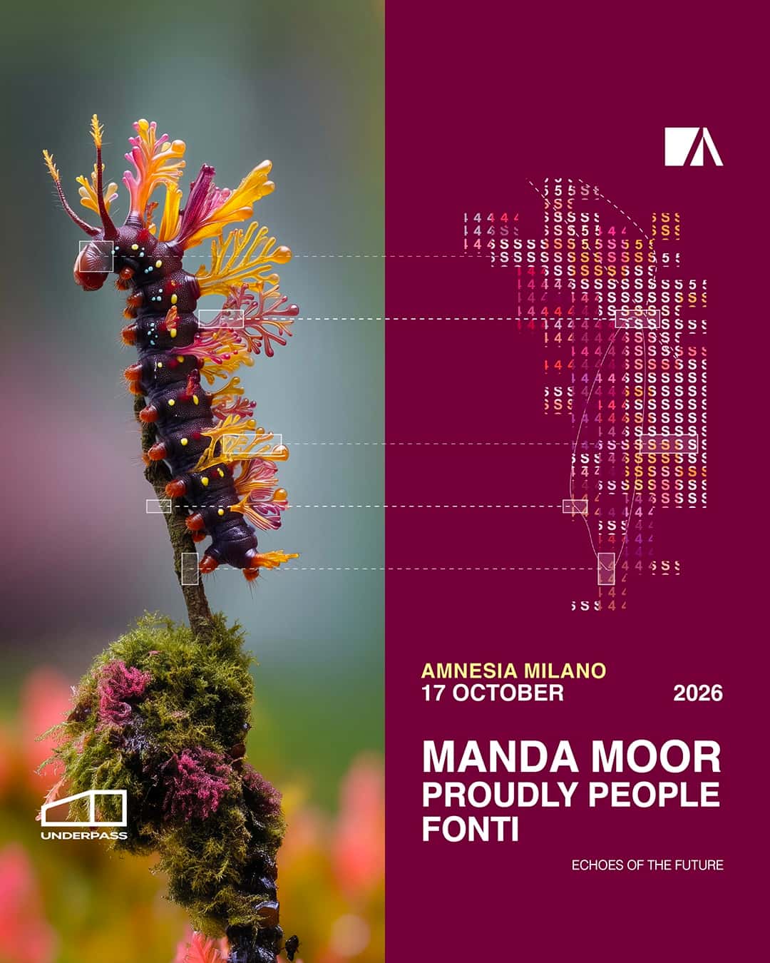 Flyer of MANDA MOOR + PROUDLY PEOPLE + FONTI @ AMNESIA MILANO