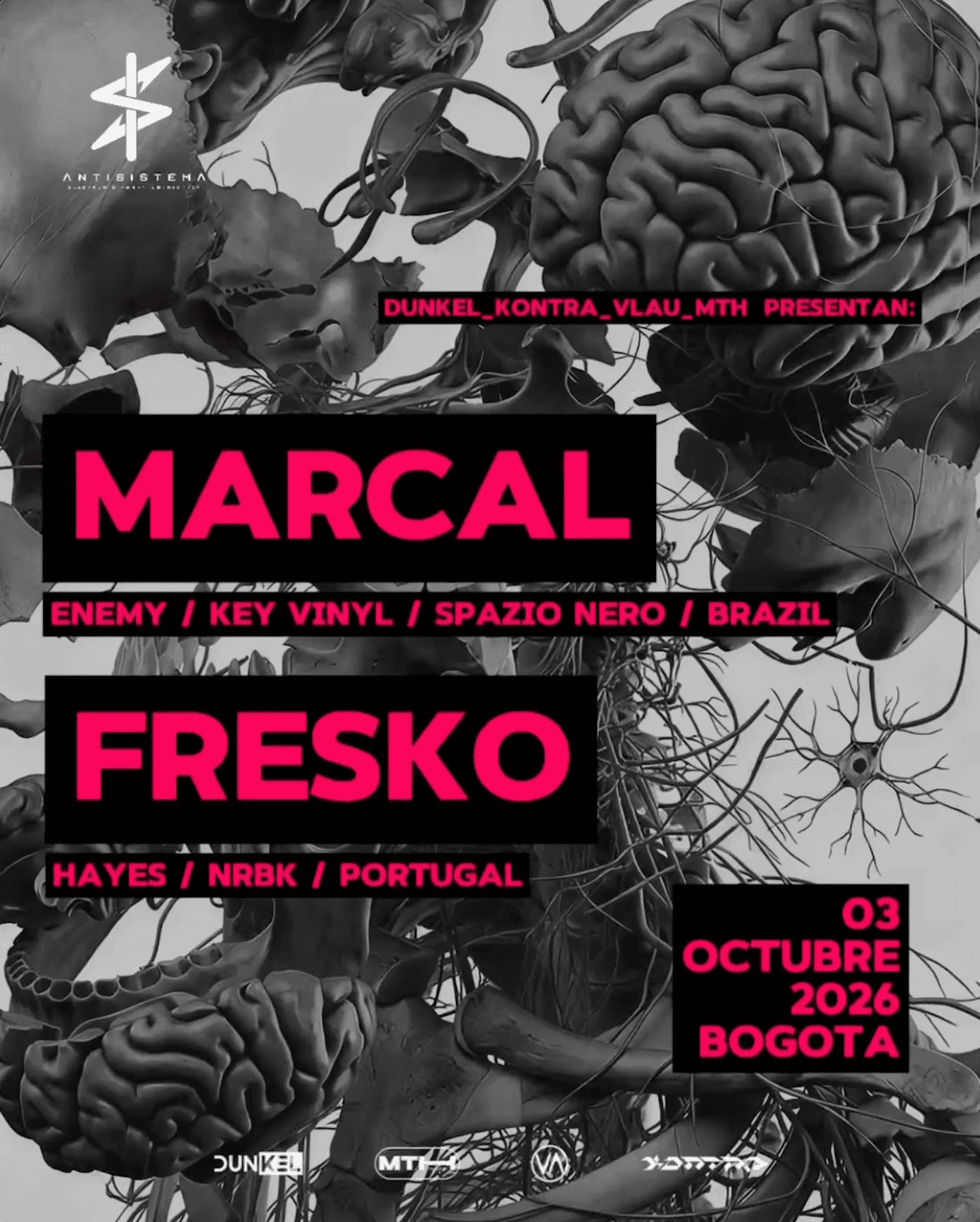 Flyer de Marcal y Fresko (Dunkel + Kontra + Vlau + MTH)