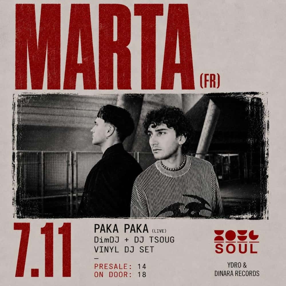 Flyer of MARTA (FR) & PAKA PAKA LIVE!!!!