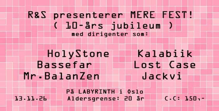 Flyer de MERE FEST(!) 10 år