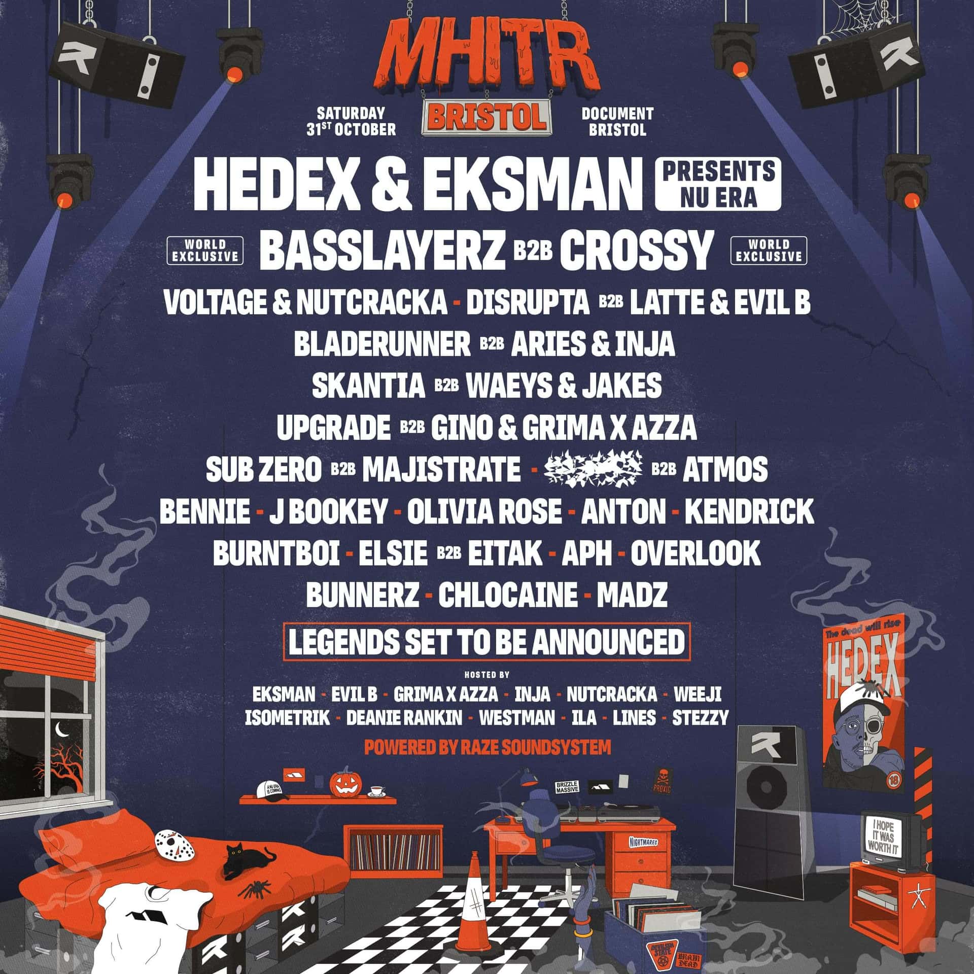 Flyer of MHITR Halloween: Hedex & Eksman + more