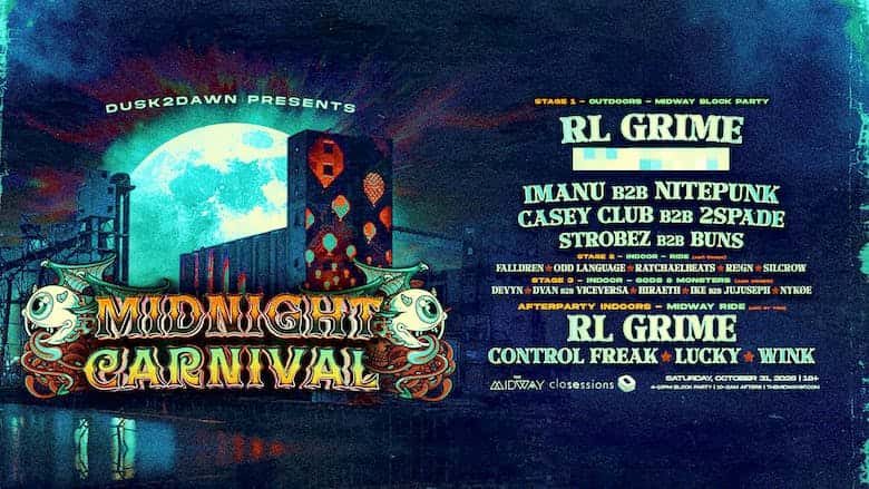 Flyer de Midnight Carnival Block Party ft. RL Grime