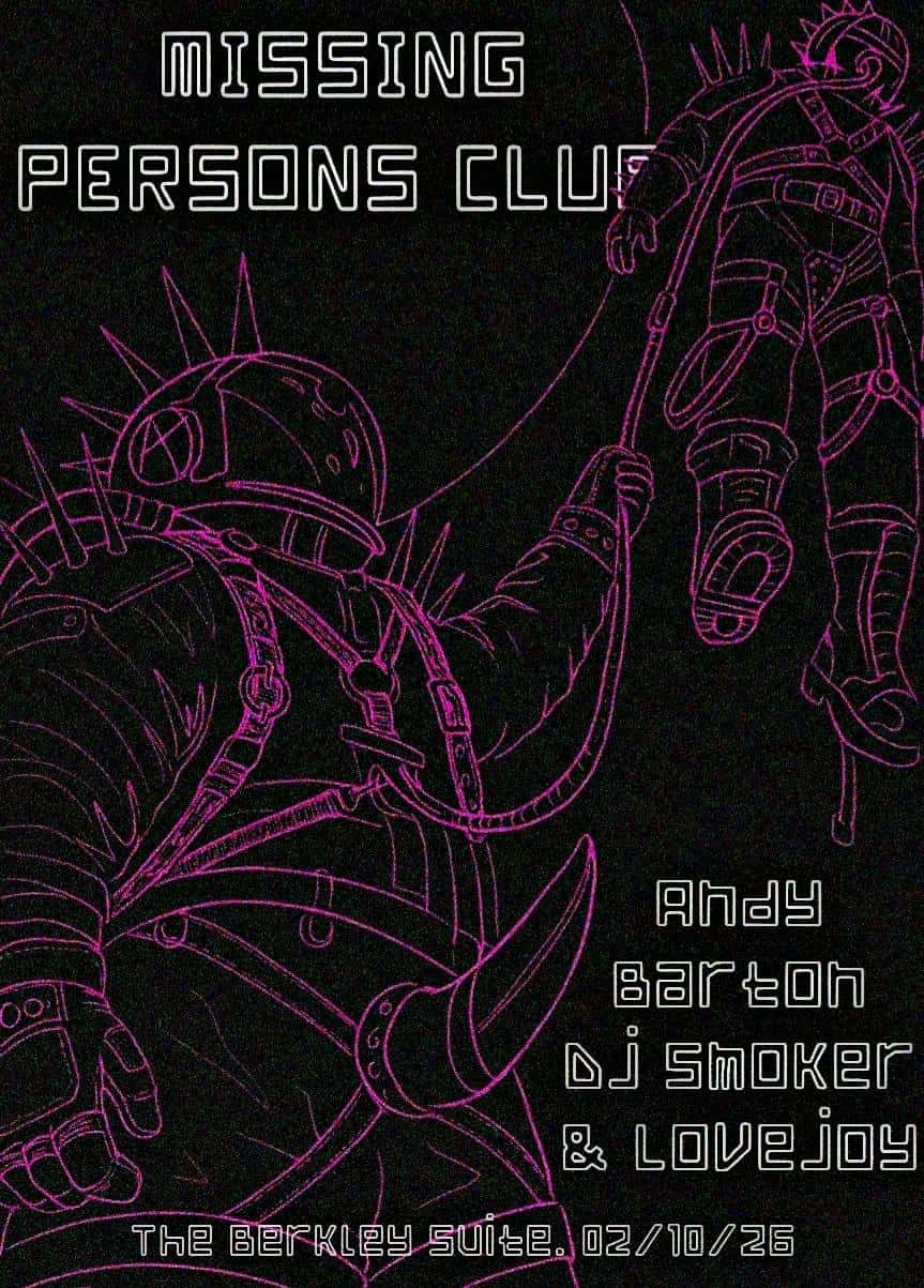 Flyer of Missing Persons Club (Free tickets)