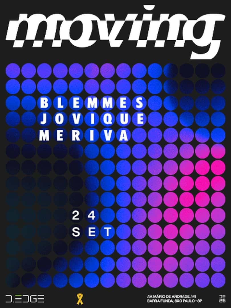 Flyer de MOVING D-EDGE SP pres.: P2: BLEMMES. JOVIQUE. MERIVA
