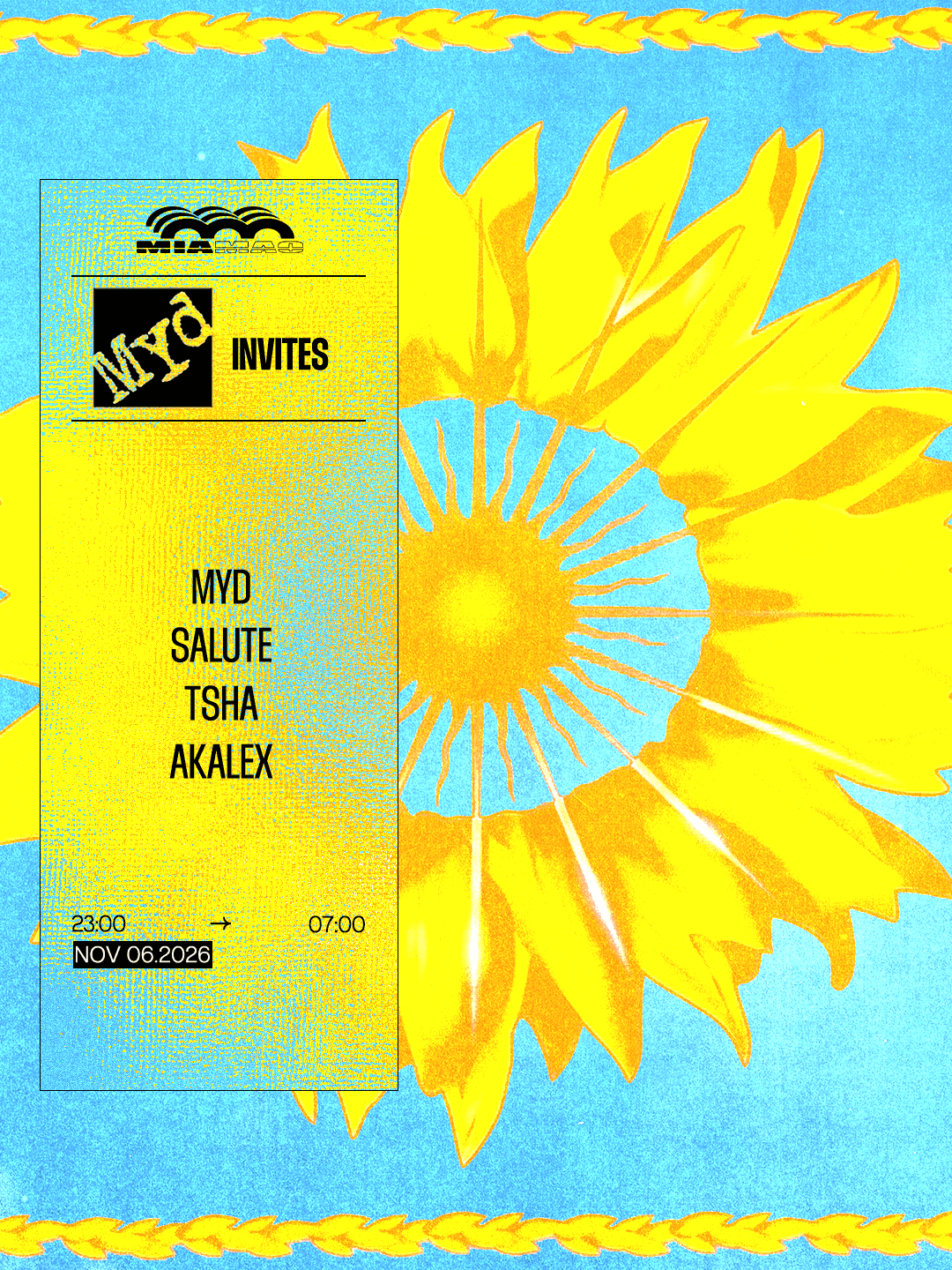 Flyer de Myd Invites Salute, Tsha & Akalex